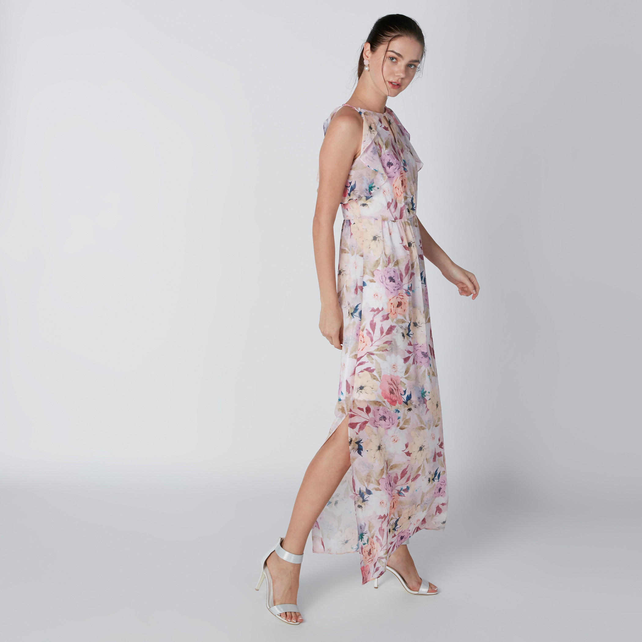 فستان ماكسي بطبعات زهرية وكشكش-women-clothing-dresses-image-3