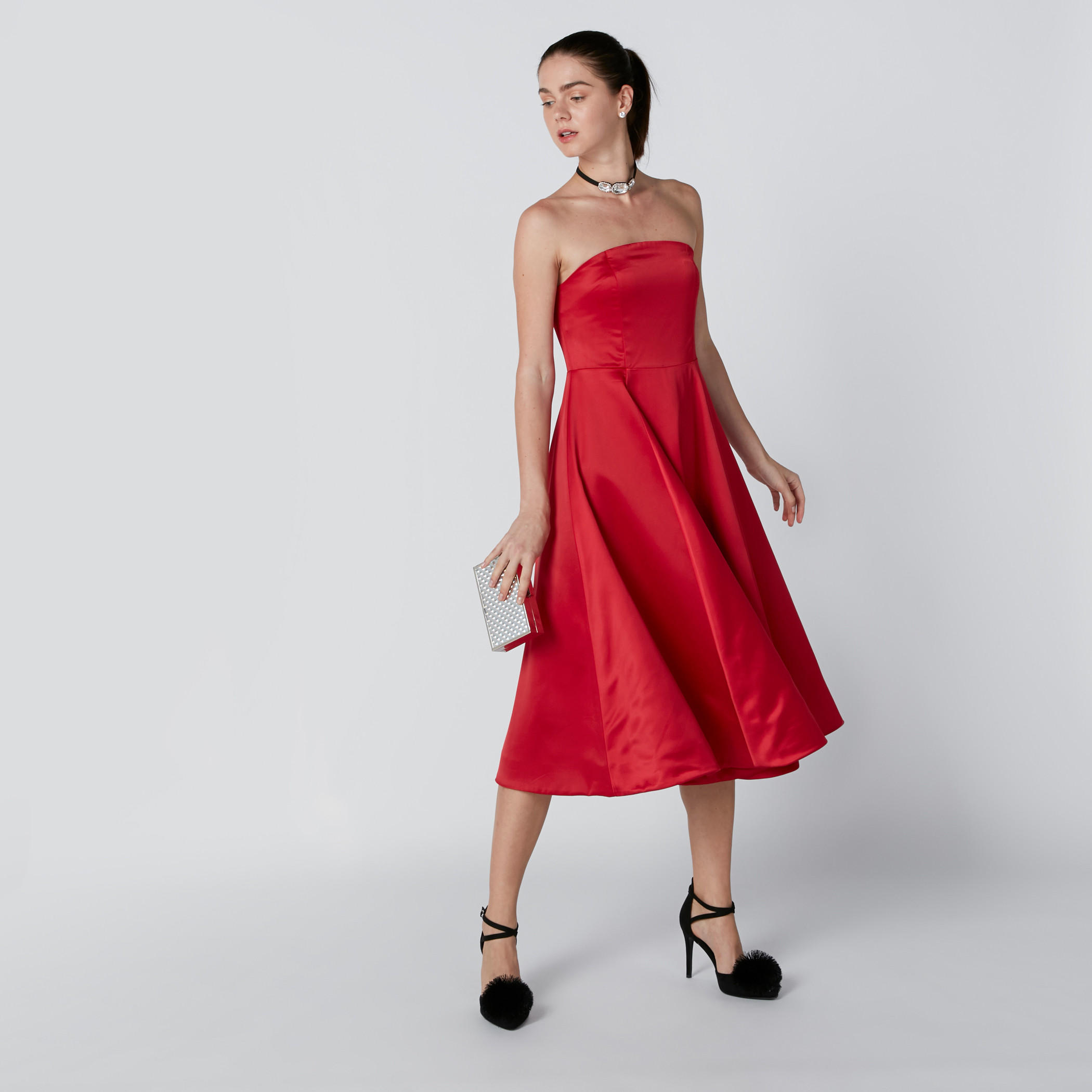 فستان إيه لاين متوسط الطول بأكتاف مكشوفة-women-clothing-dresses-image-2