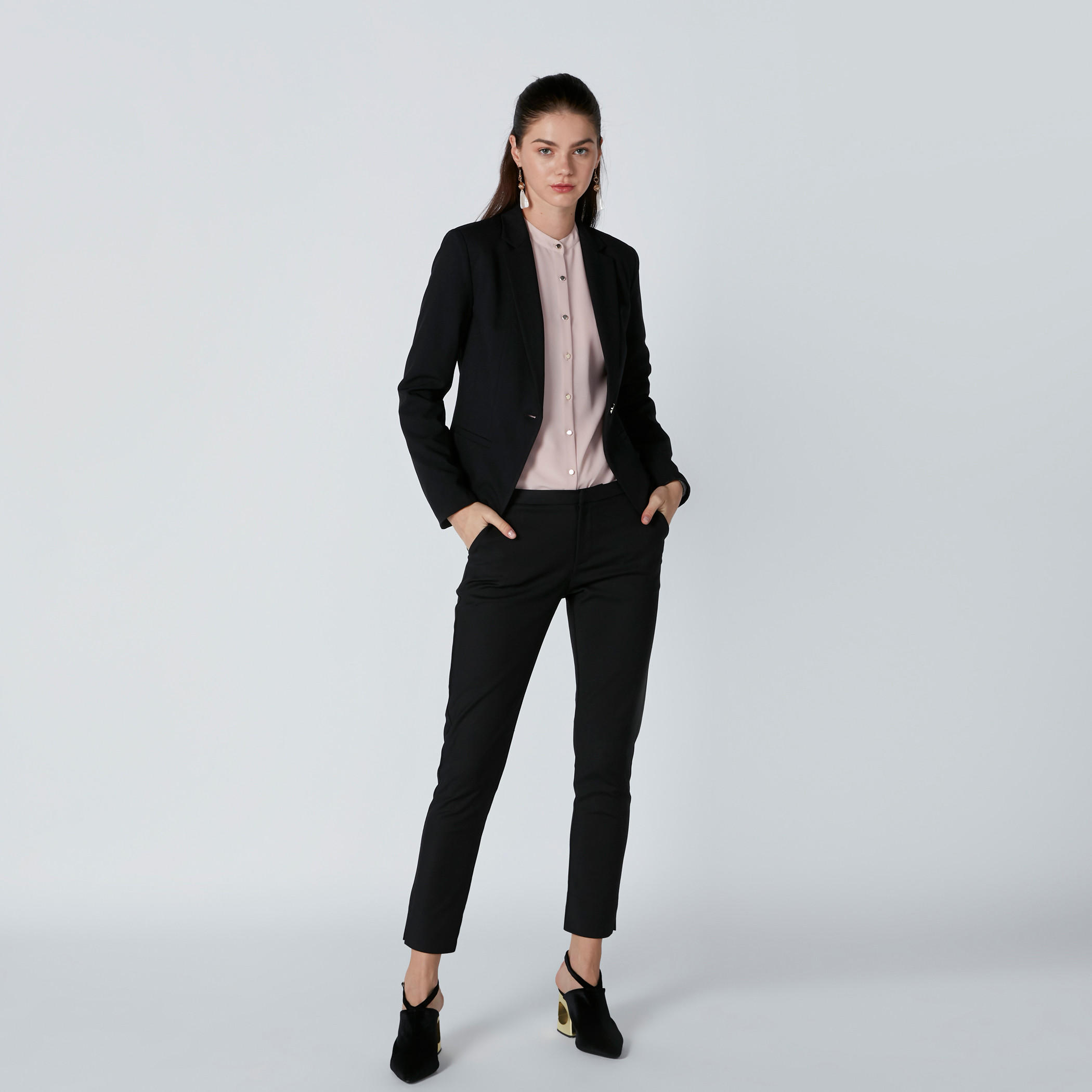 قميص بأكمام طويلة وياقة ماندارين وأزرار-women-clothing-shirtsandblouses-shirts-image-1