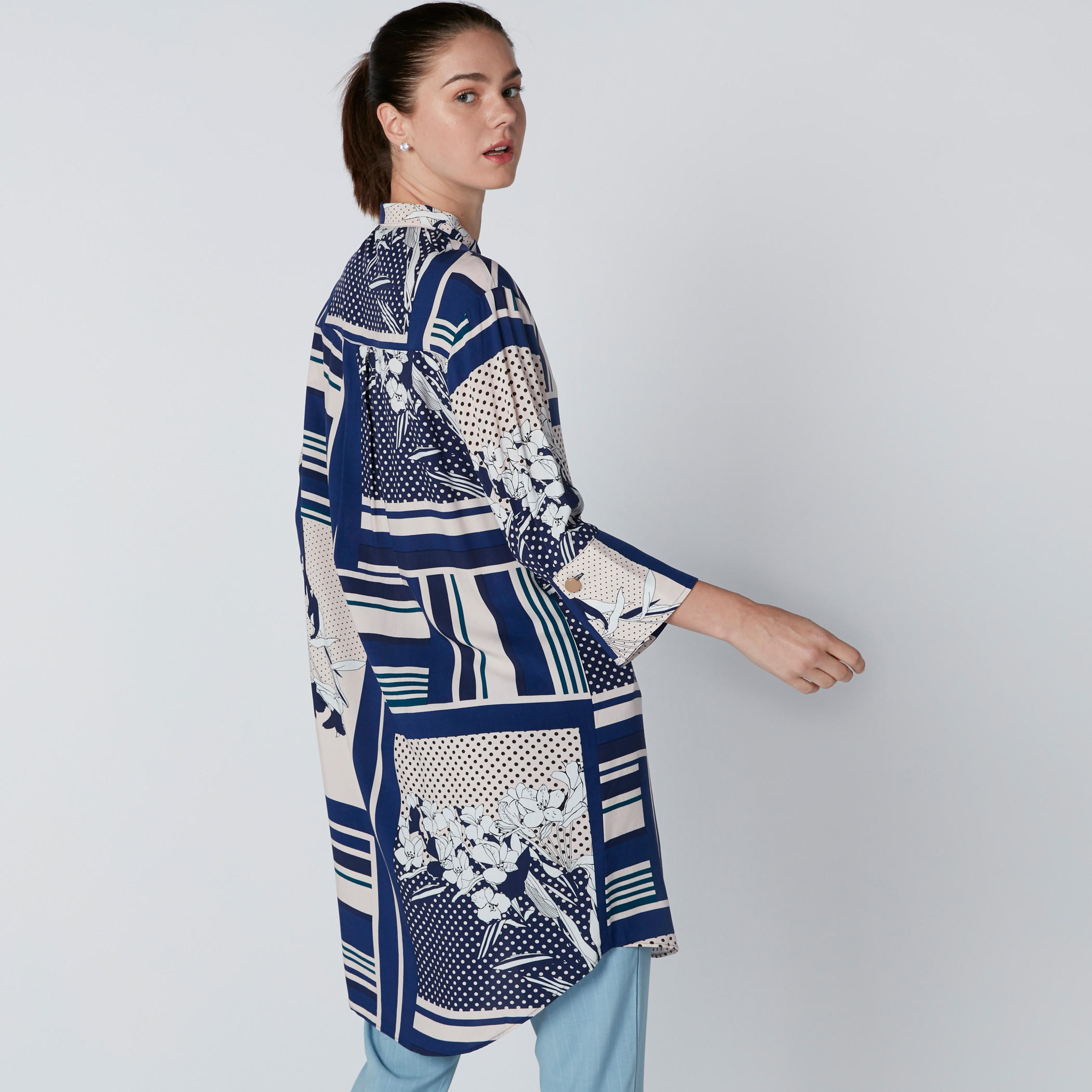 Printed Shirt Tunic with Concealed Placket-women-clothing-shirtsandblouses-blouses-image-2