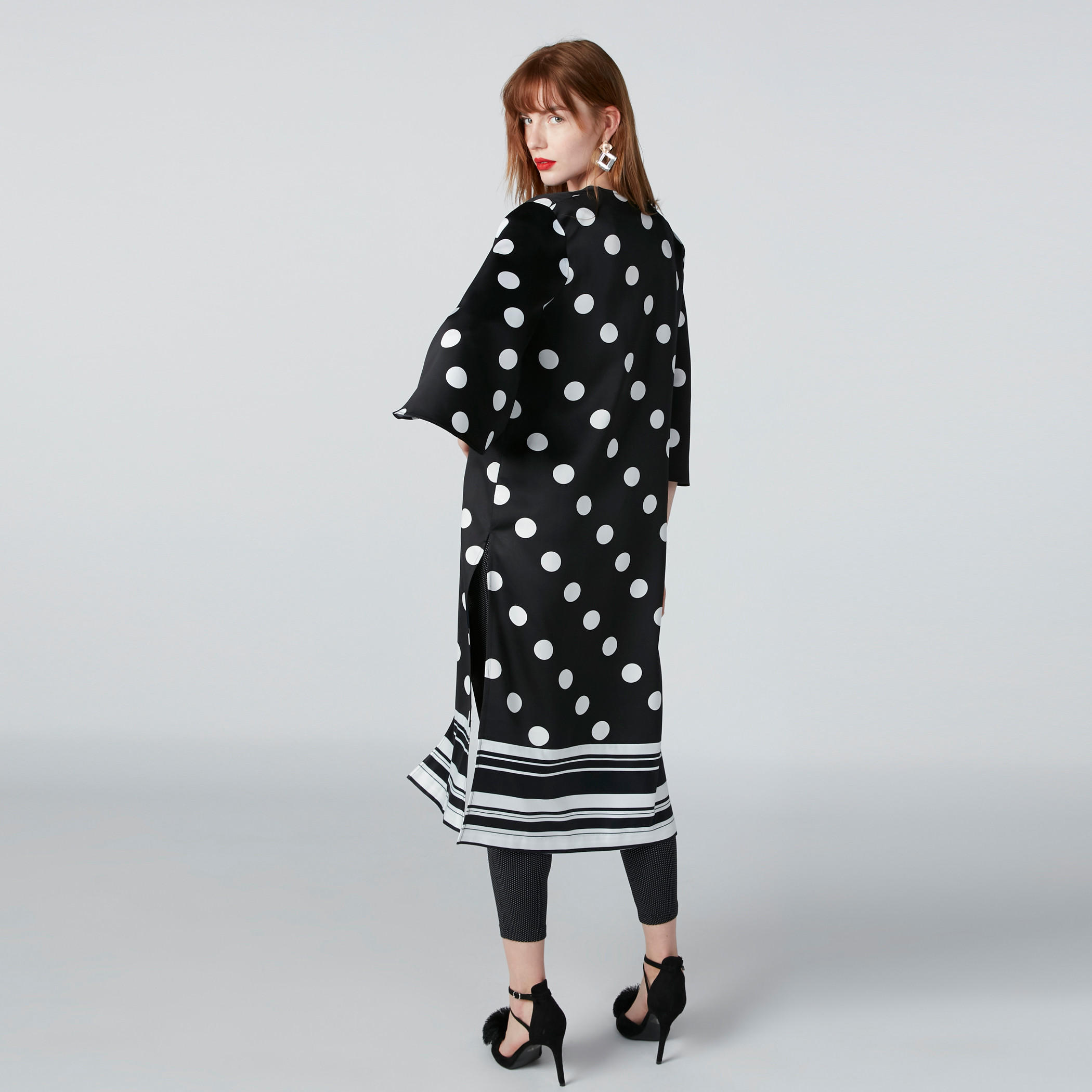 Polka Dot Printed Shrug with 3/4 Sleeves-women-winterwear-cardigansandjumpers-cardigans-image-2