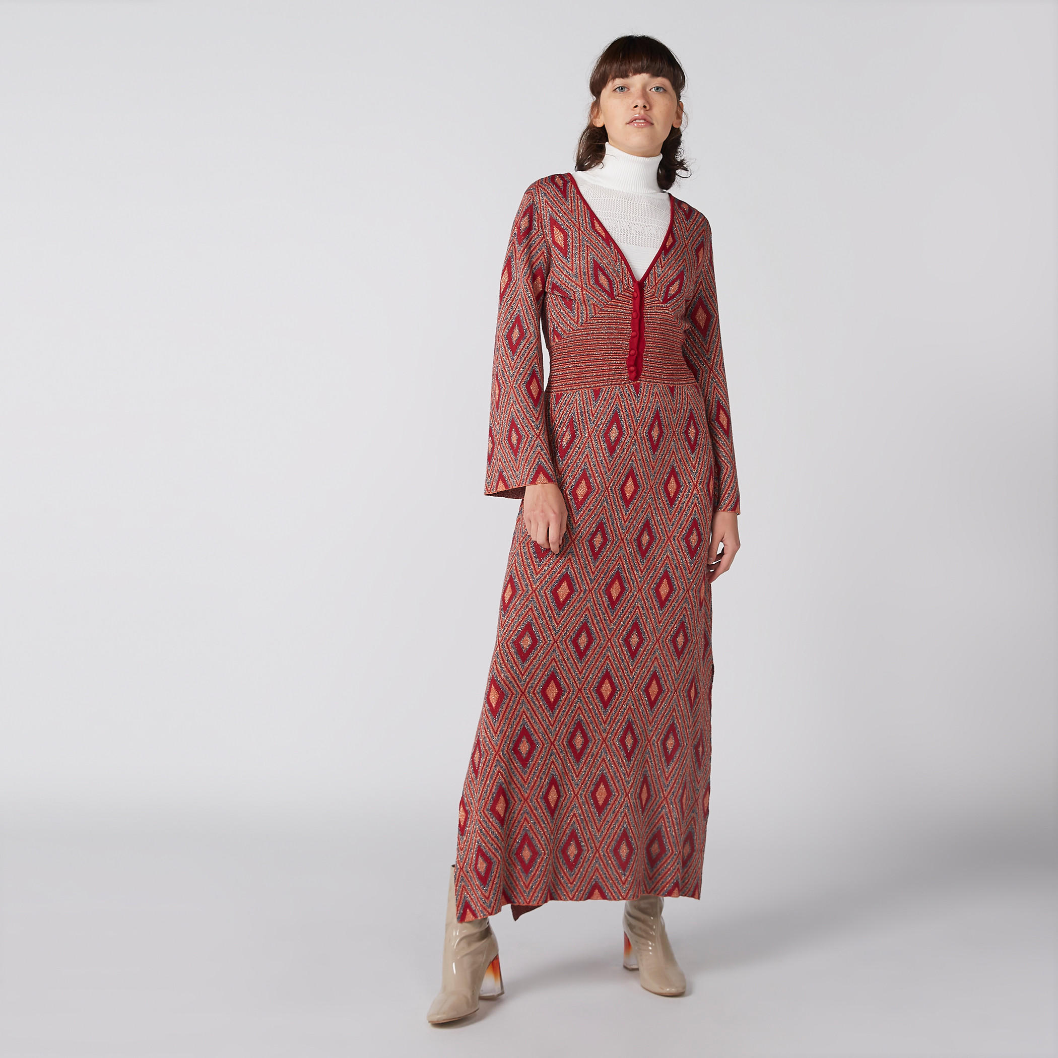فستان طويل بأكمام طويلة وفتحة جانبية وطبعات-women-clothing-dresses-image-4