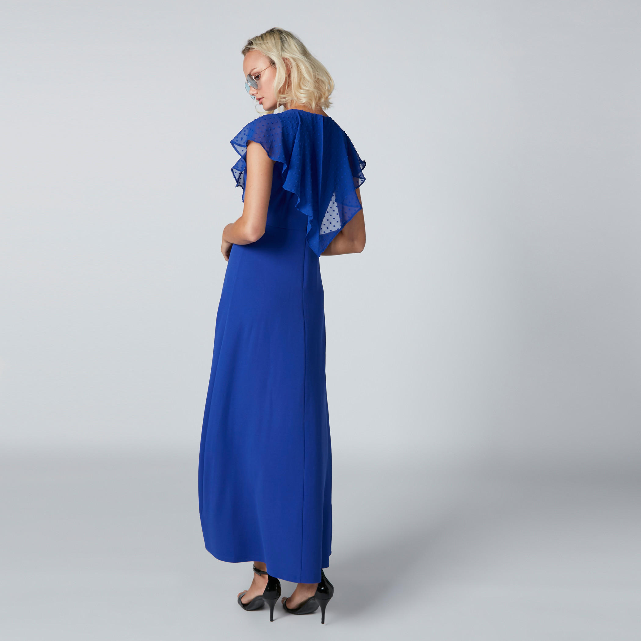 فستان طويل بياقة مستديرة وتفاصيل كشكش-women-clothing-dresses-image-2