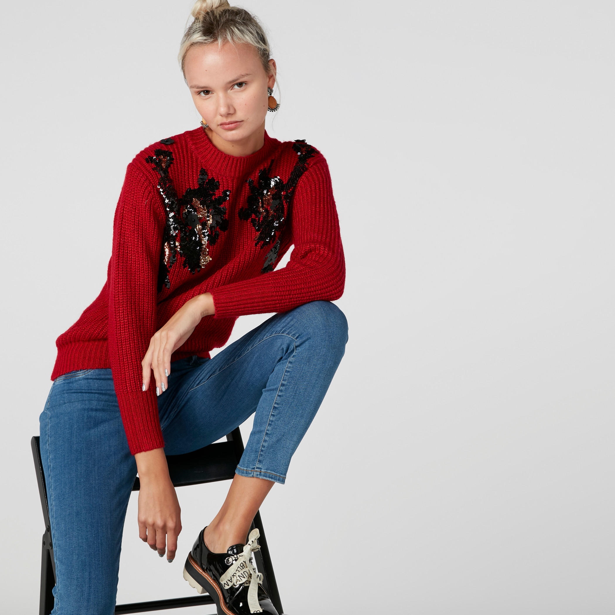 Embellished Sweater with Crew Neck and Long Sleeves-women-clothing-cardigansandjumpers-jumpers-image-5