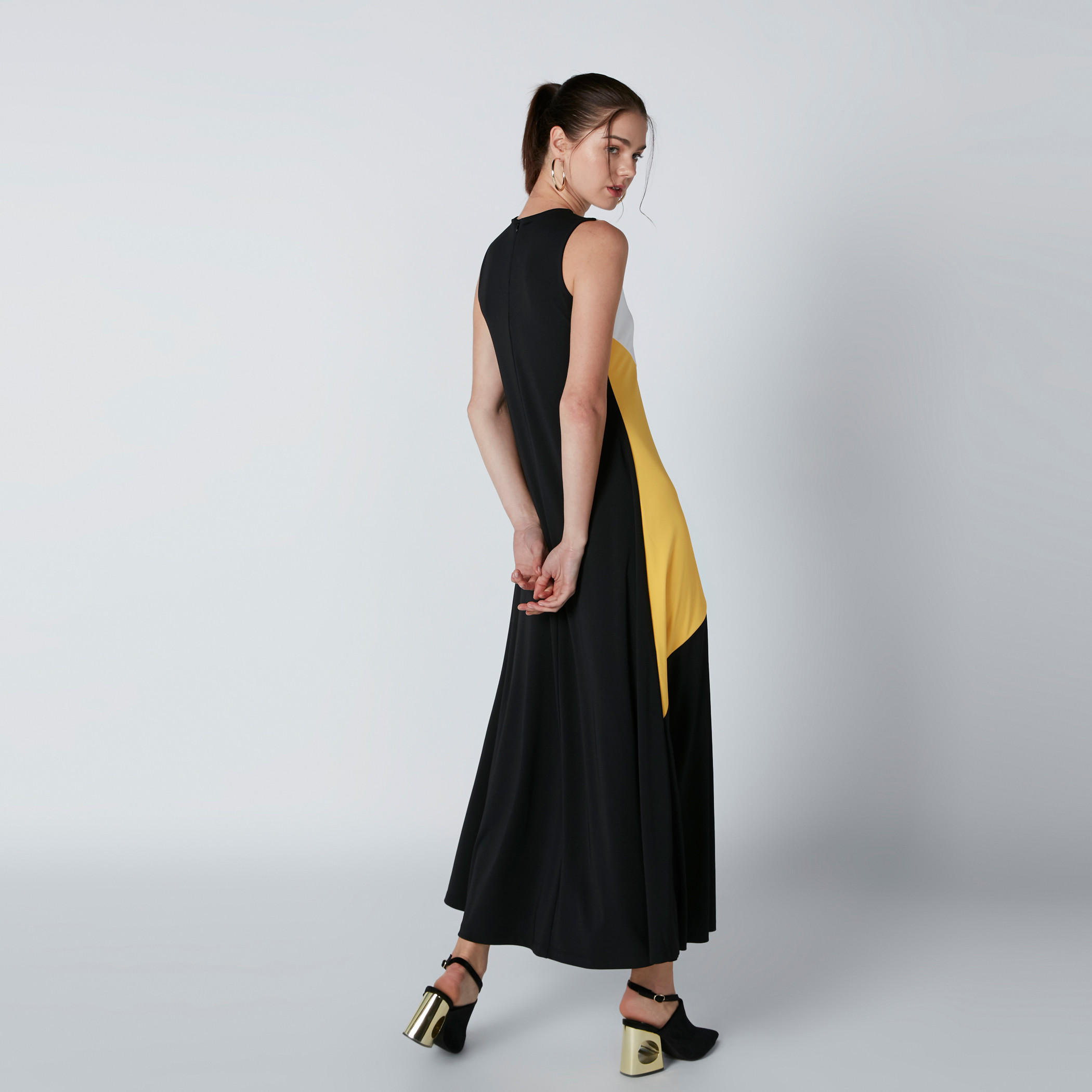 فستان إيه لاين دون أكمام بياقة مستديرة-women-clothing-dresses-image-2