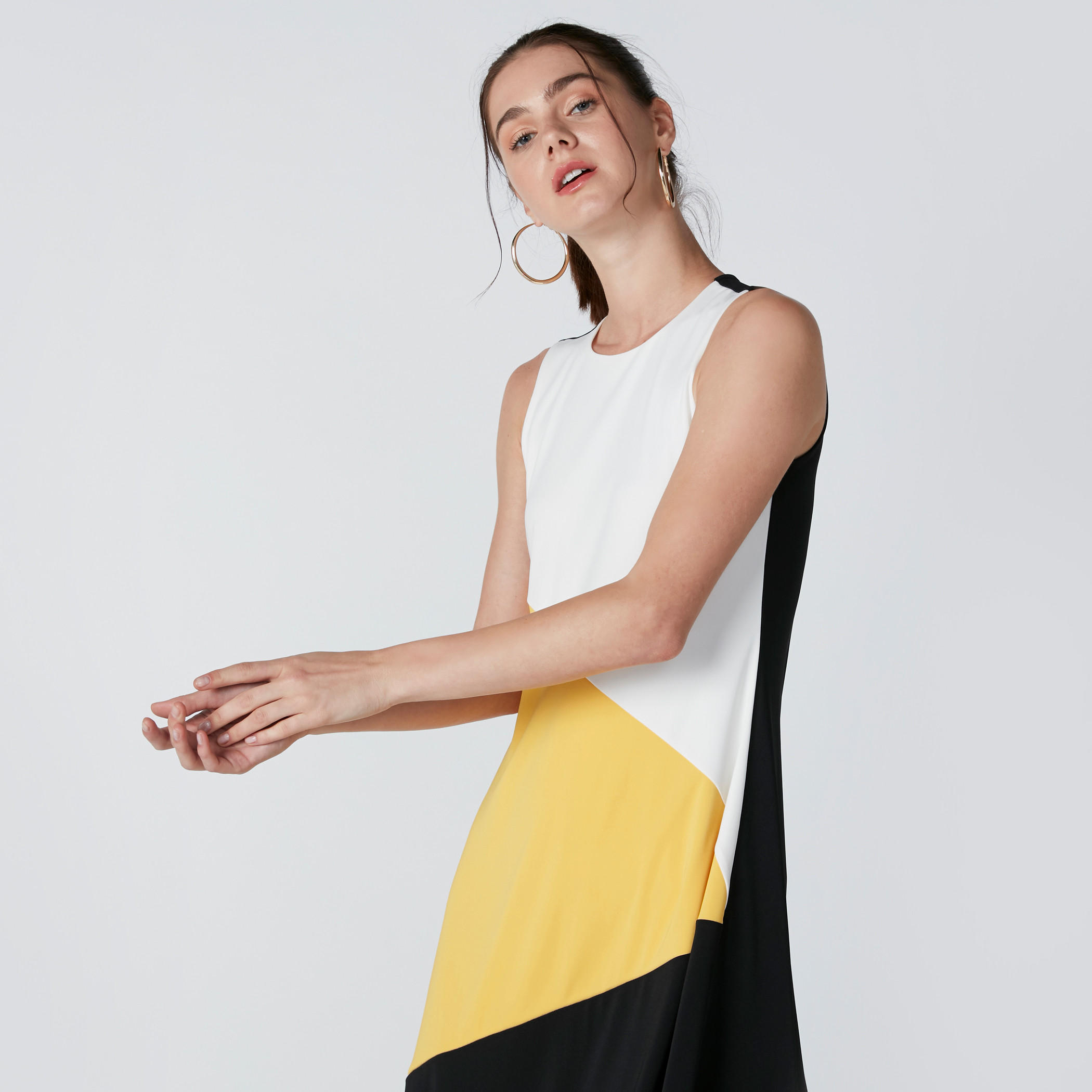 فستان إيه لاين دون أكمام بياقة مستديرة-women-clothing-dresses-image-4