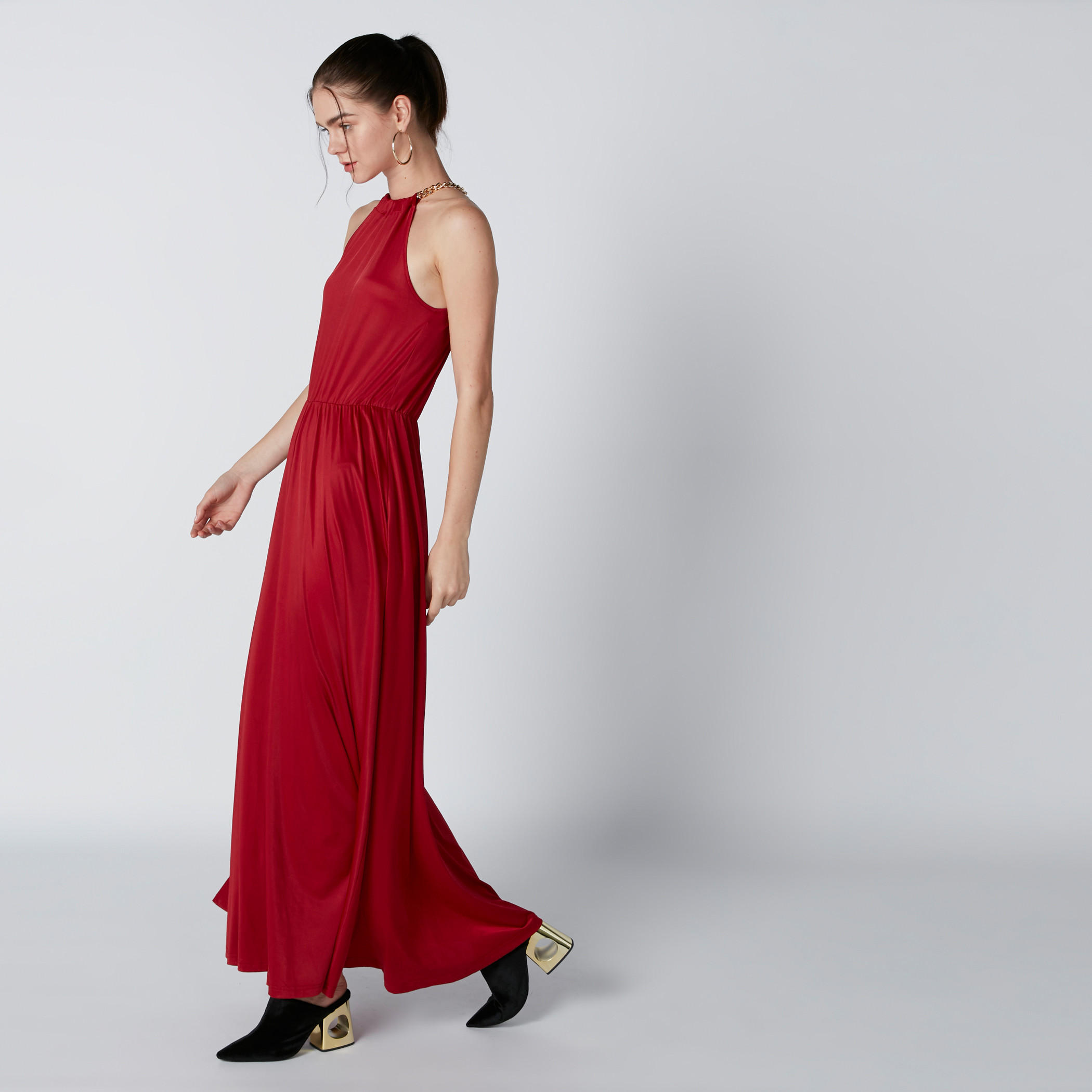 Sleeveless Maxi Dress with Halter Neck-women-clothing-dresses-image-3