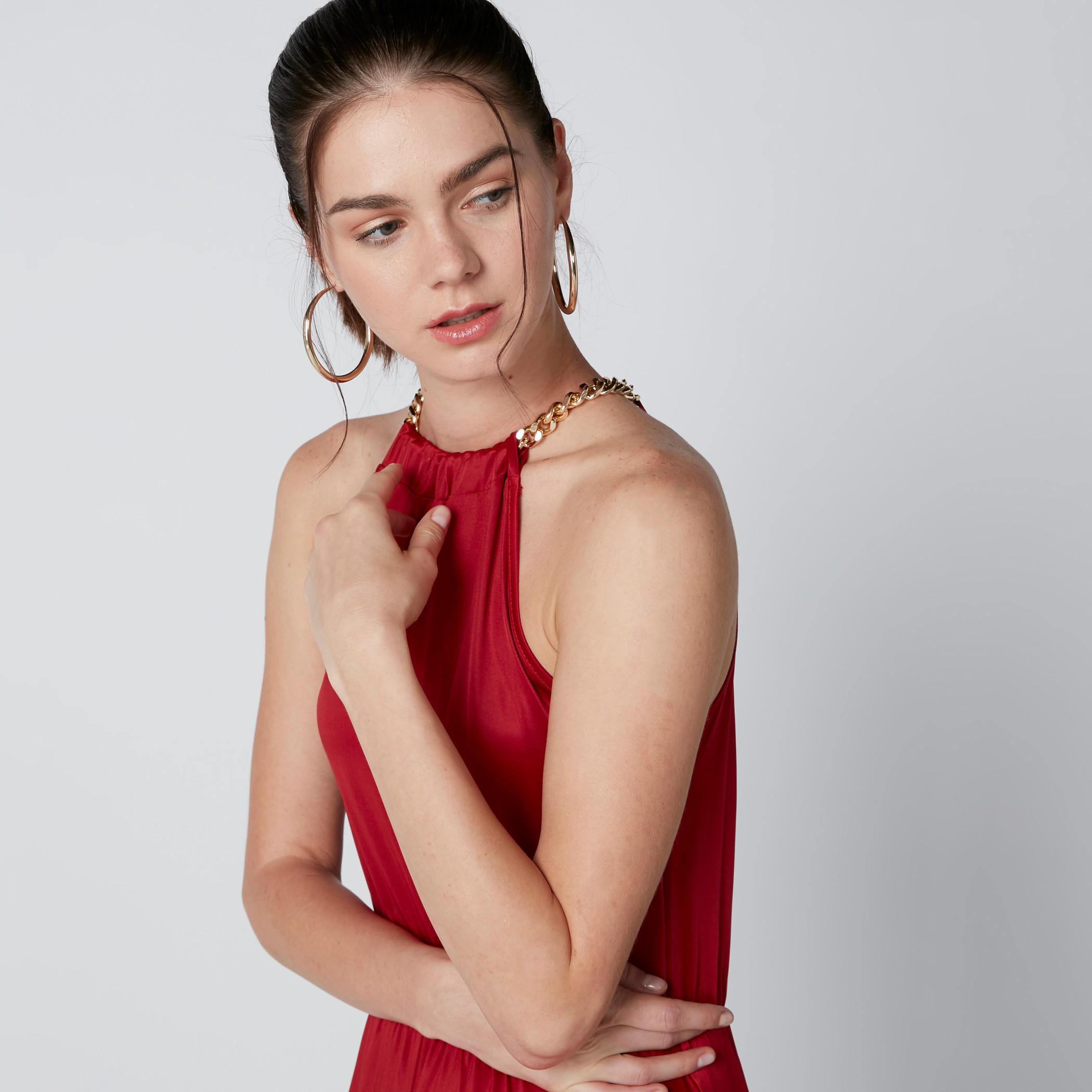 Sleeveless Maxi Dress with Halter Neck-women-clothing-dresses-image-4