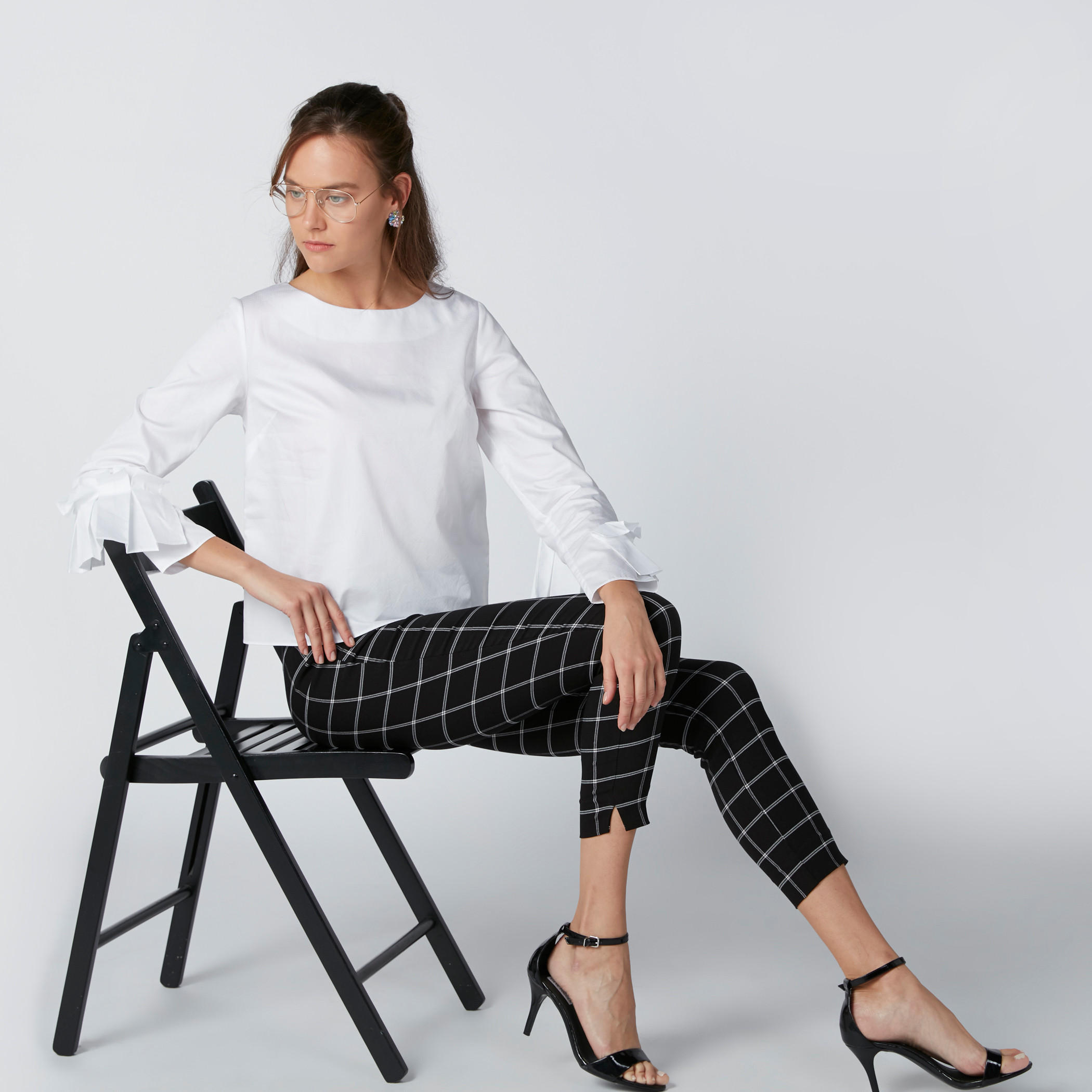 3/4 Sleeves Top with Frill Detail-women-clothing-shirtsandblouses-blouses-image-3