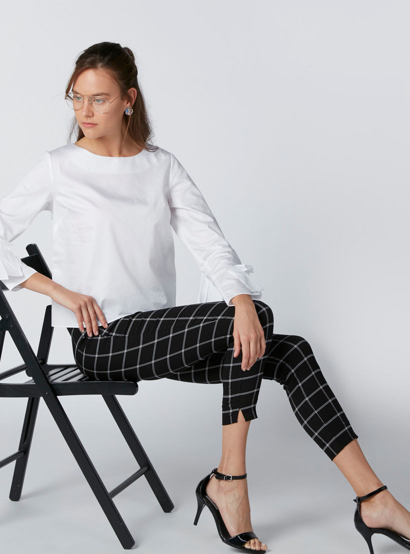 3/4 Sleeves Top with Frill Detail-women-clothing-shirtsandblouses-blouses-image-3