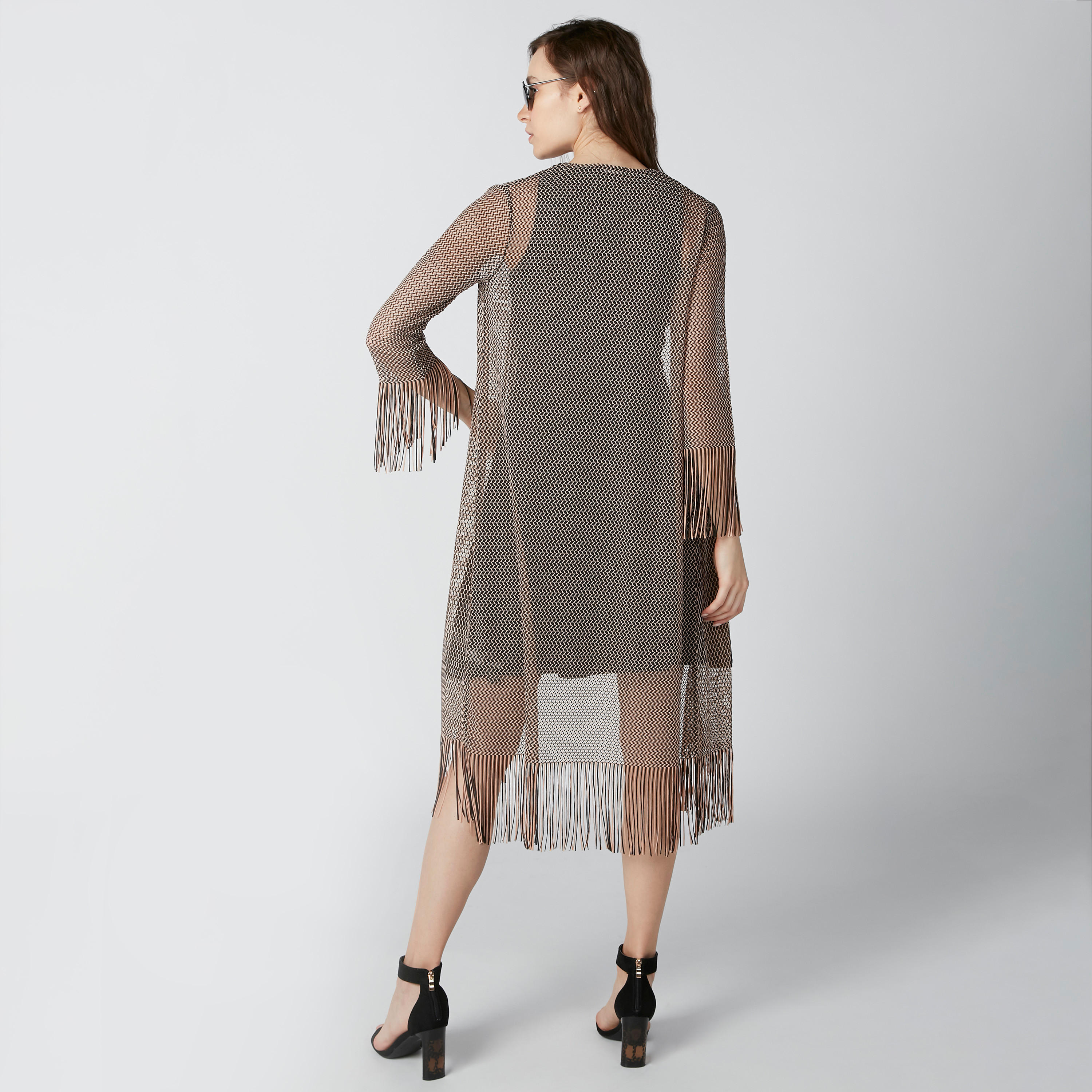 فستان قصير مستدام بياقة عميقة وأزرار -women-clothing-dresses-image-2