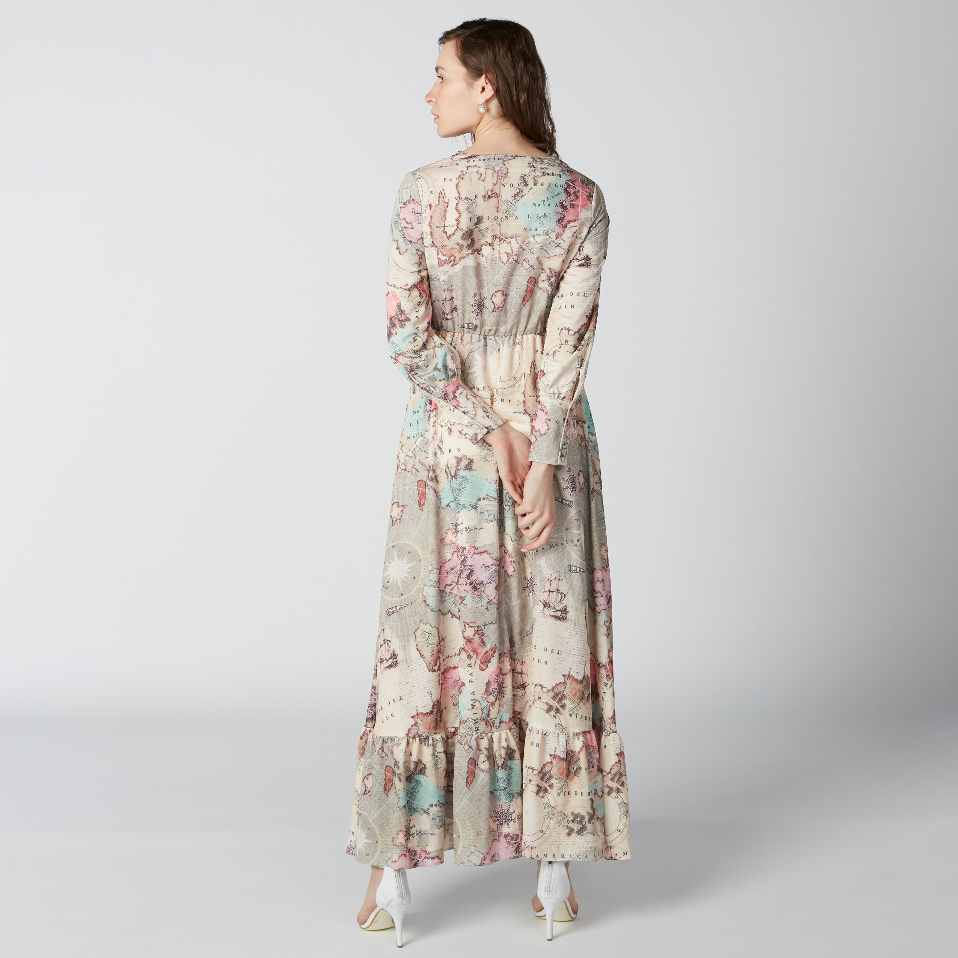 فستان مستدام طويل ملفوف بأكمام قصيرة وطبعات-women-clothing-dresses-image-2