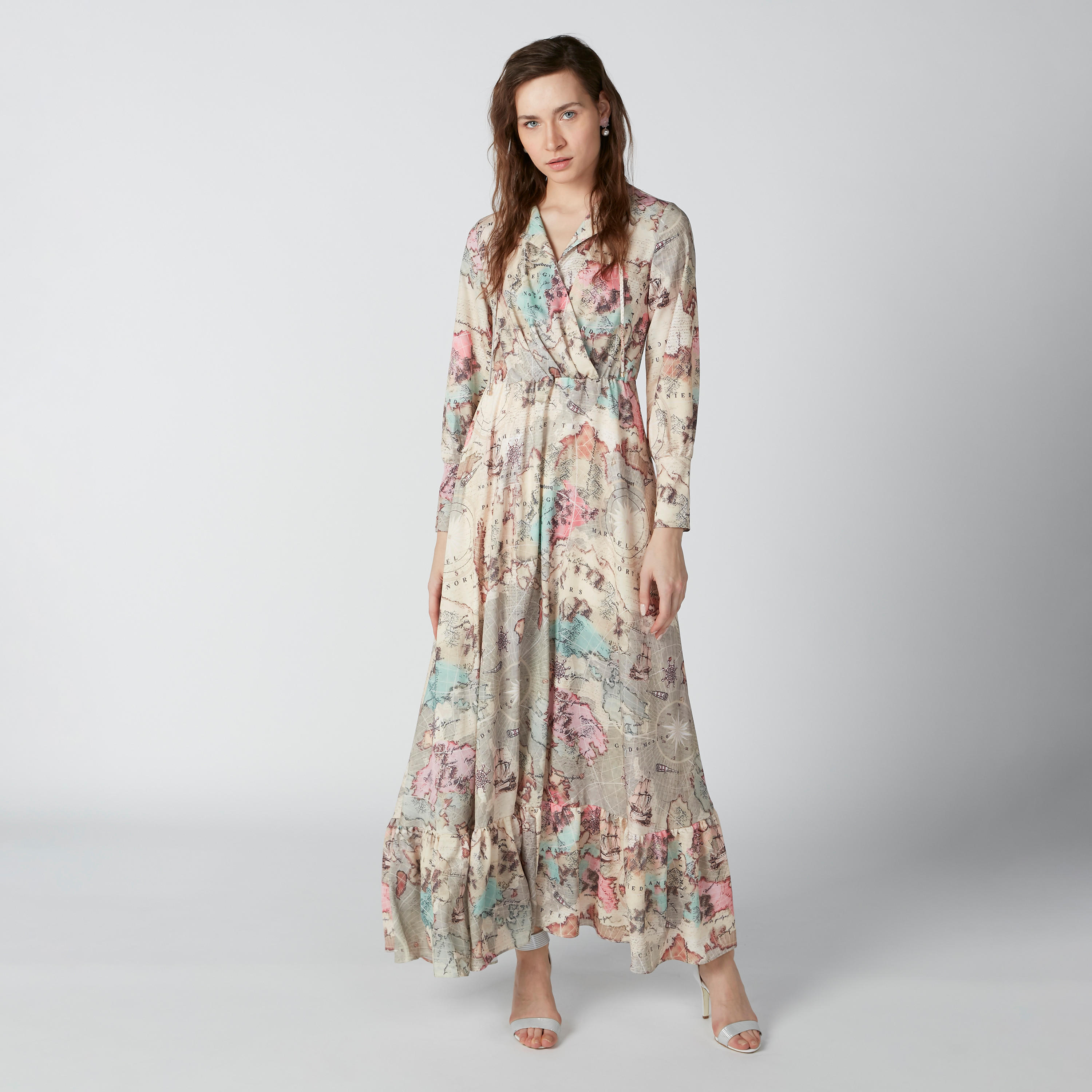 فستان مستدام طويل ملفوف بأكمام قصيرة وطبعات-women-clothing-dresses-image-3
