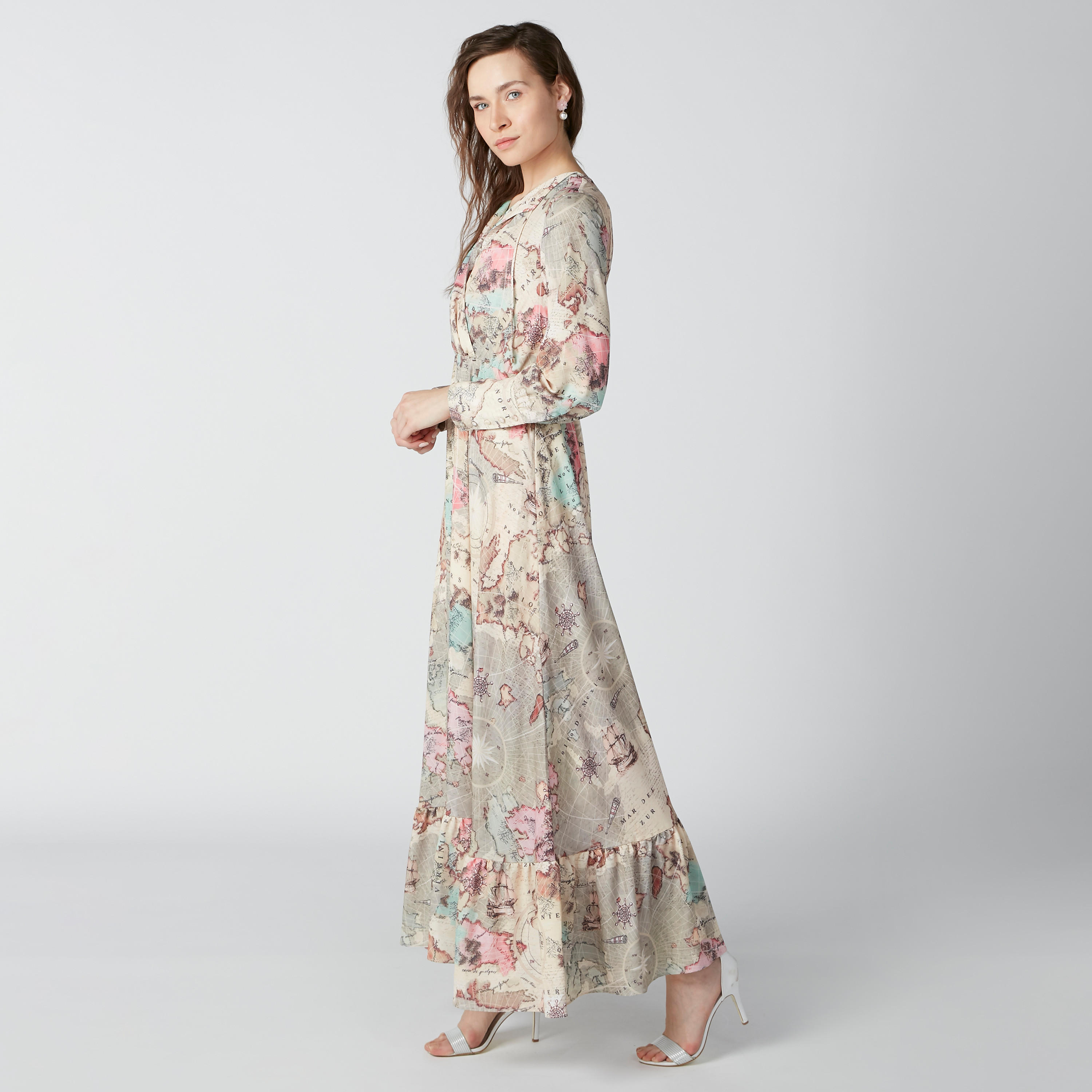 فستان مستدام طويل ملفوف بأكمام قصيرة وطبعات-women-clothing-dresses-image-4