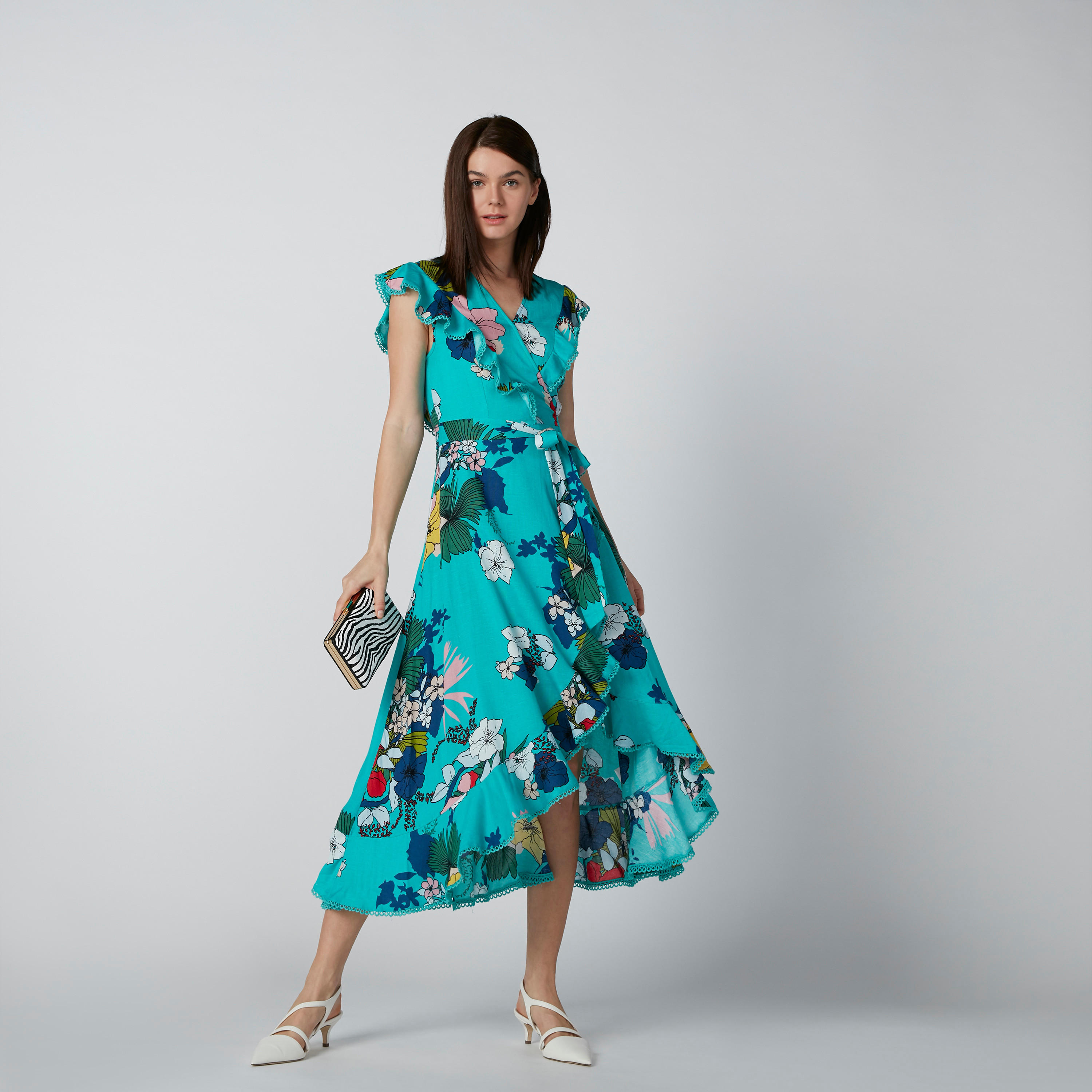 فستان بحوّاف غير مستوية وطبعات زهرية-women-clothing-dresses-image-1
