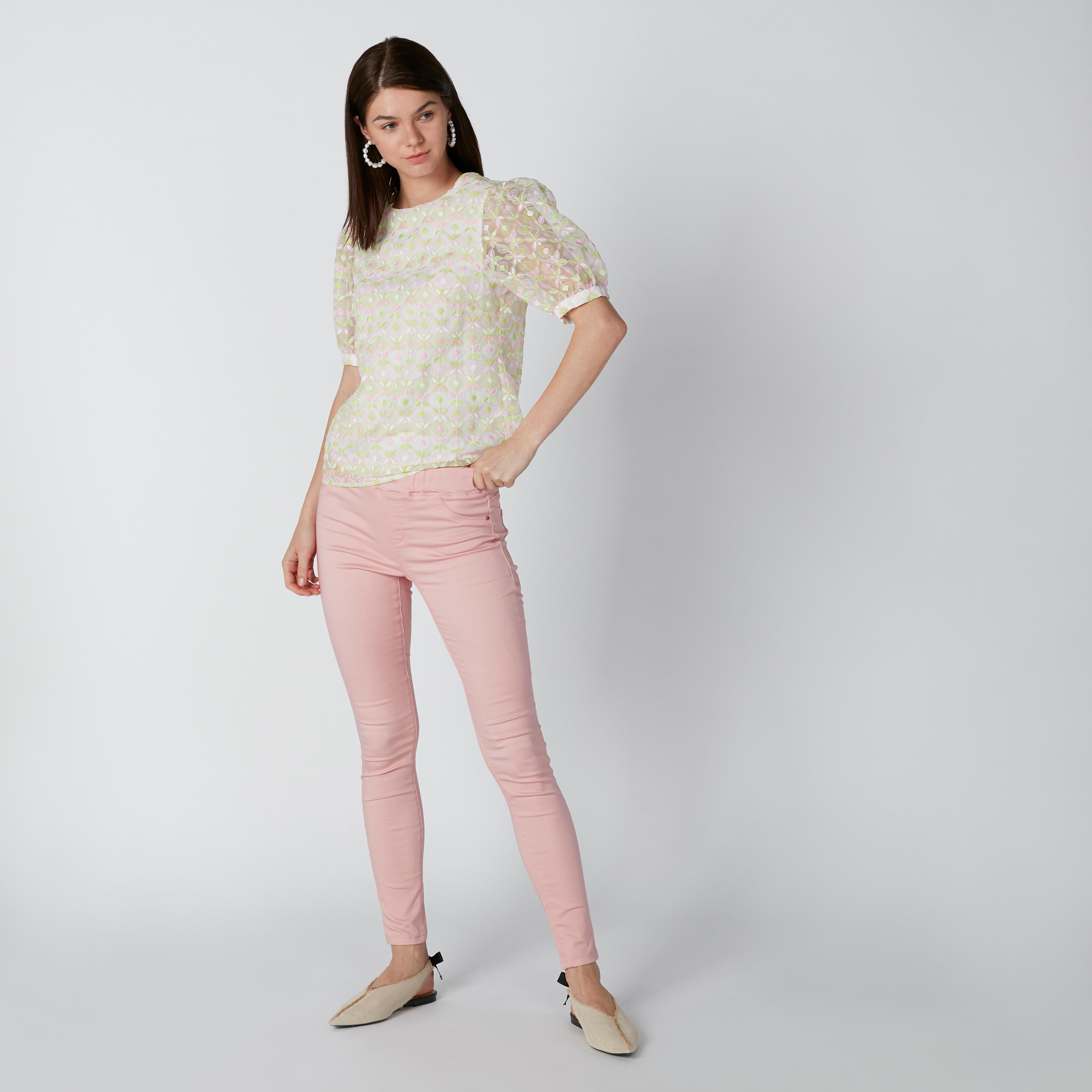 بلوزة بياقة مستديرة وأكمام قصيرة-women-clothing-shirtsandblouses-blouses-image-3