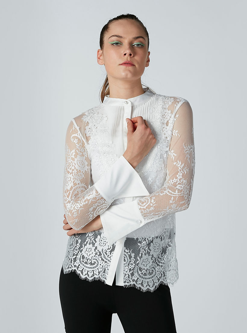 قميص دانتيل بياقة ماندارين وأكمام طويلة-women-clothing-shirtsandblouses-shirts-image-1