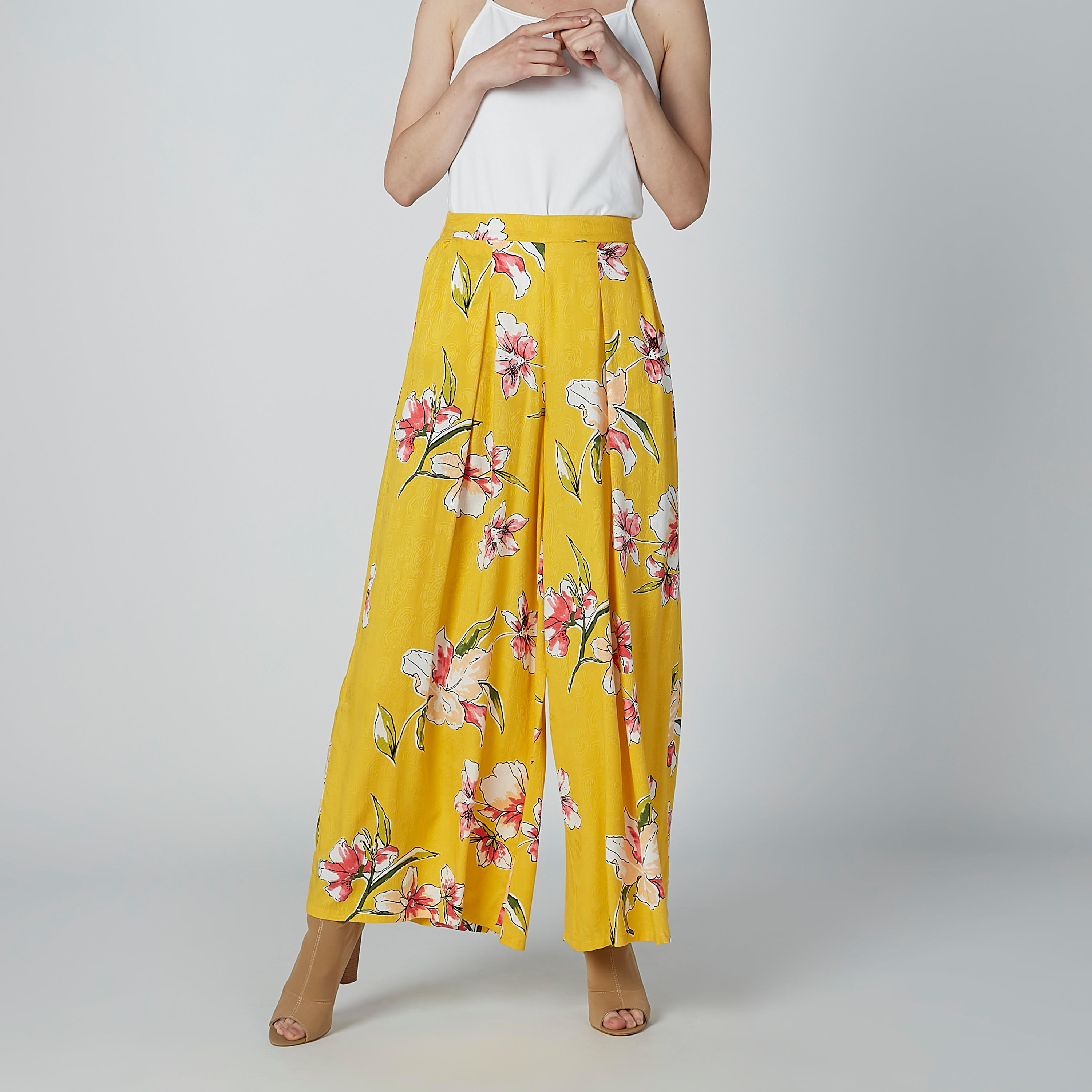 بنطال بالازو بجيوب وطبعات زهرية-women-clothing-bottoms-trousers-image-2