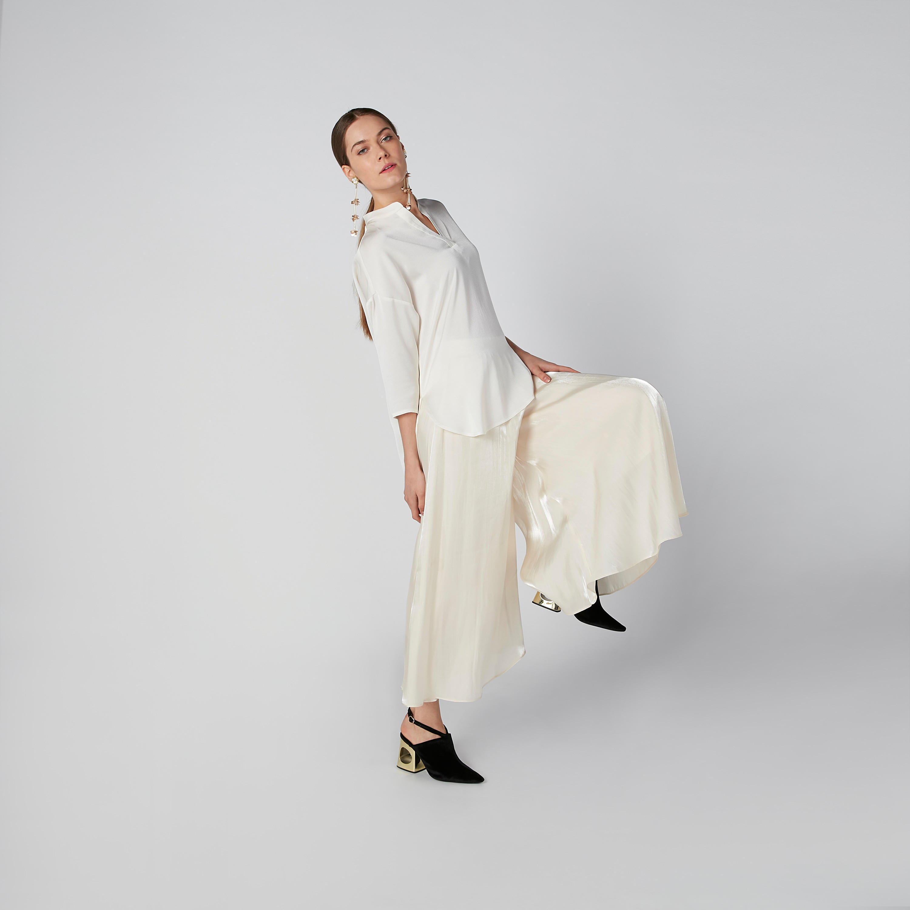 Solid Wide-Fit Culottes with Elasticised Waistband-women-clothing-bottoms-trousers-image-1