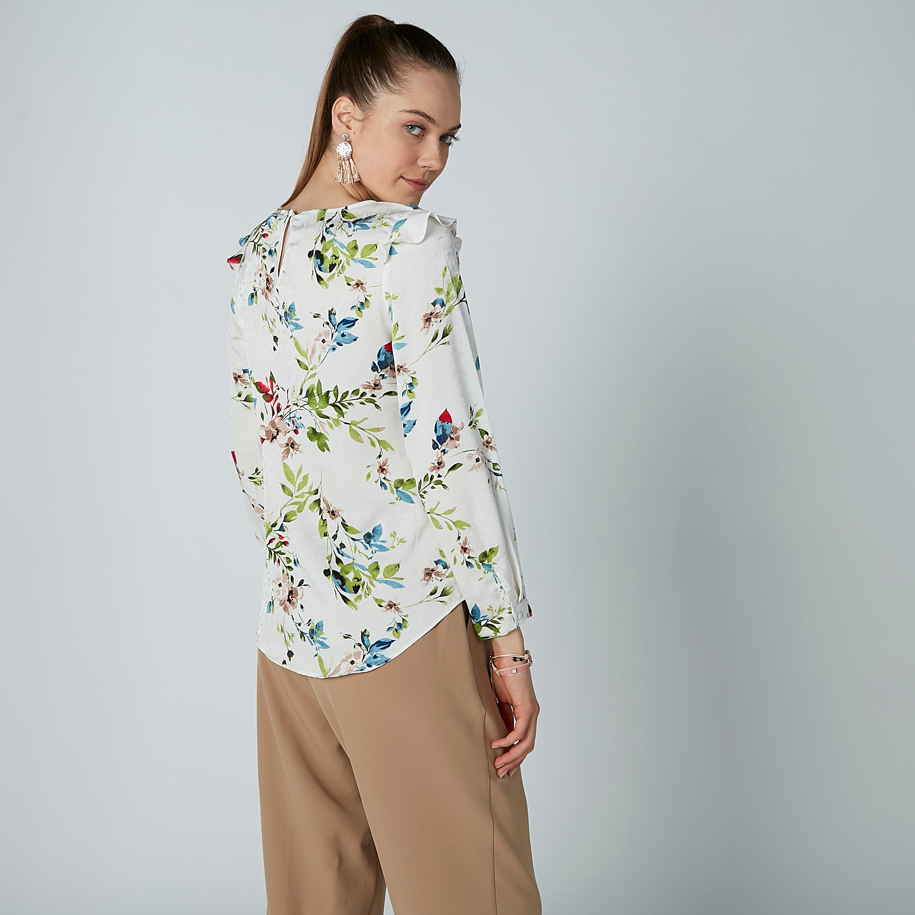 Printed Top with Boat Neck and Long Sleeves-women-clothing-shirtsandblouses-blouses-image-2
