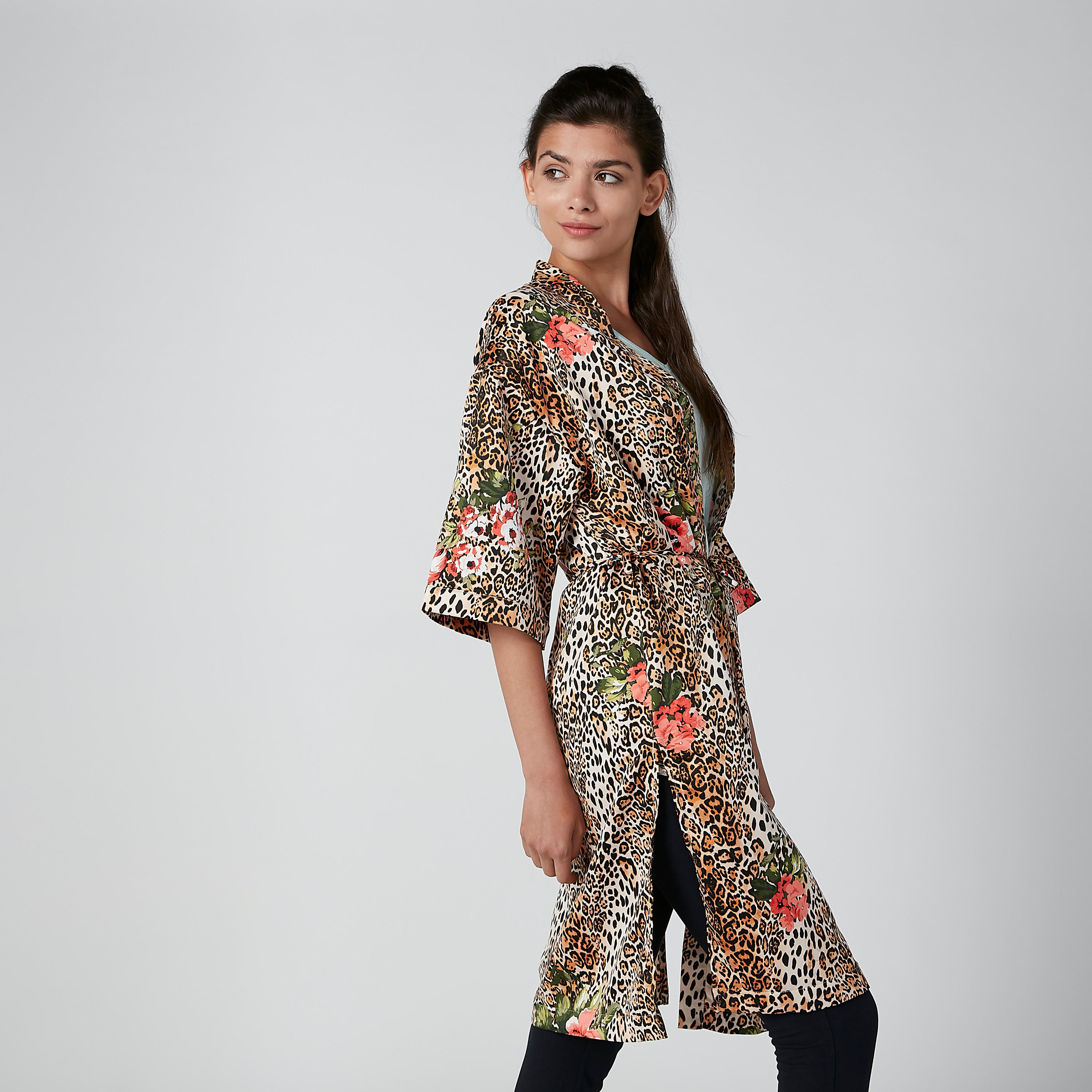 Sustainable Printed Shrug with 3/4 Sleeves-women-winterwear-cardigansandjumpers-cardigans-image-1