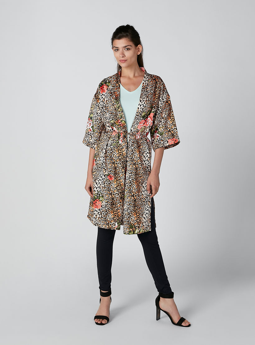 Sustainable Printed Shrug with 3/4 Sleeves-women-winterwear-cardigansandjumpers-cardigans-image-3