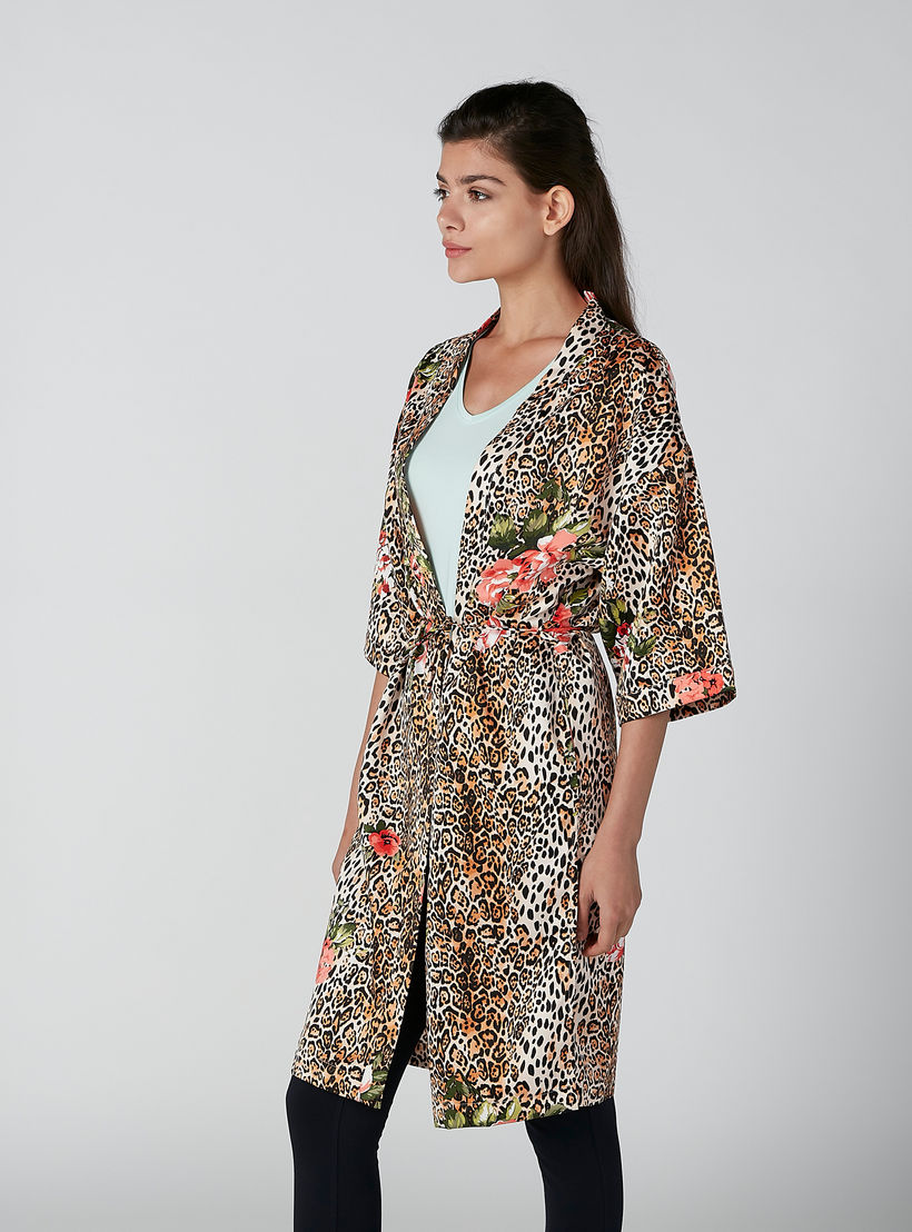 Sustainable Printed Shrug with 3/4 Sleeves-women-winterwear-cardigansandjumpers-cardigans-image-4