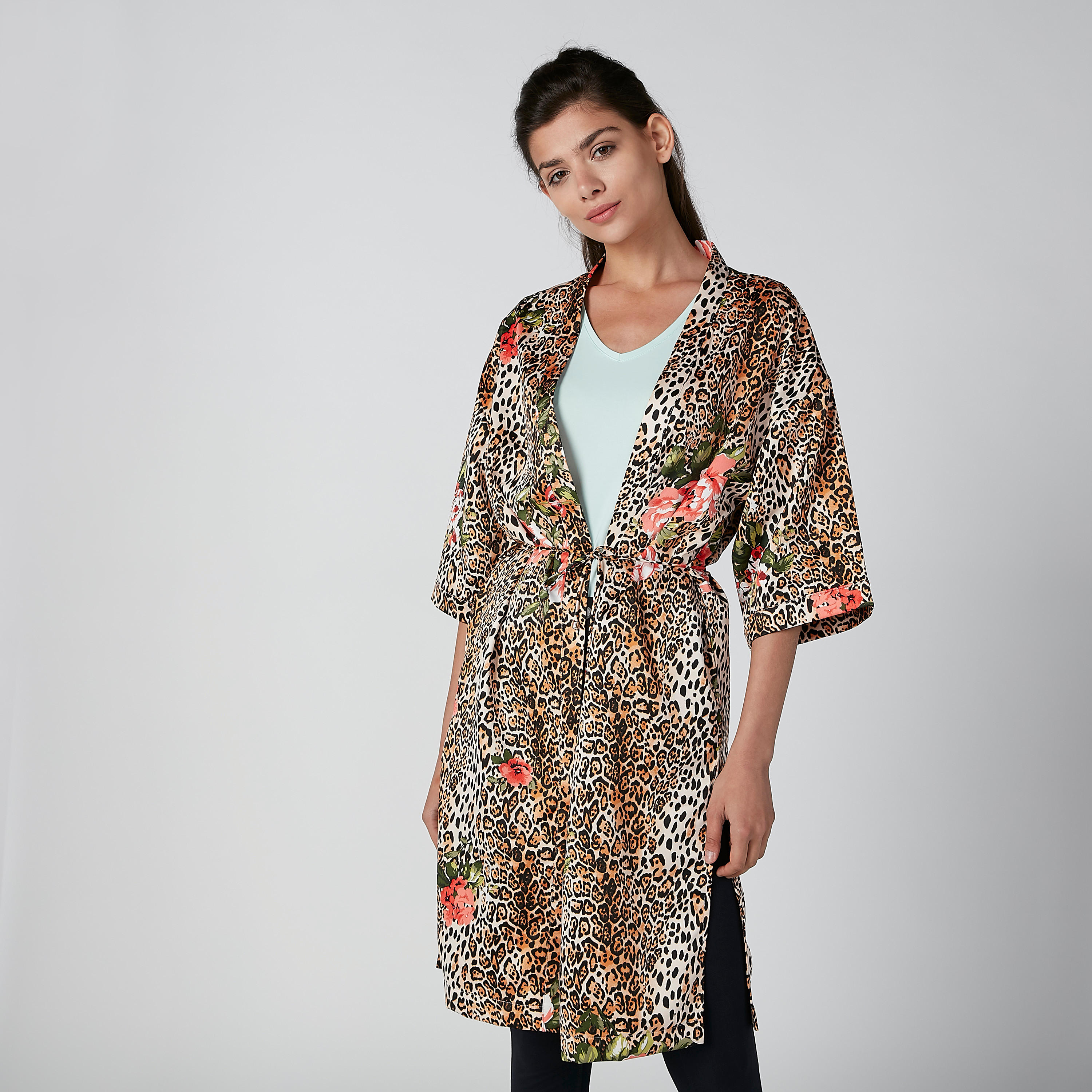 Sustainable Printed Shrug with 3/4 Sleeves-women-winterwear-cardigansandjumpers-cardigans-image-5
