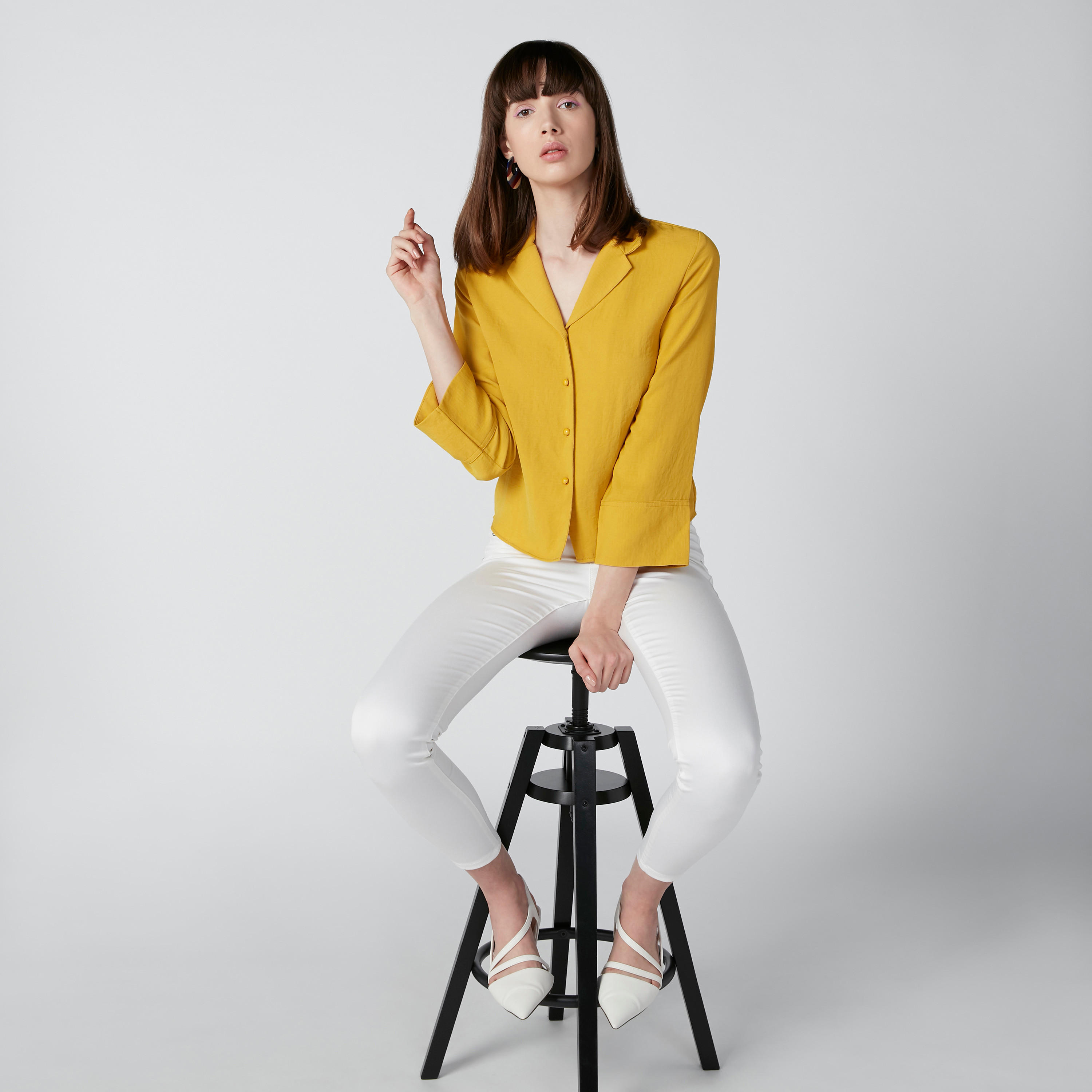 Solid  Shirt with Complete Placket-women-clothing-shirtsandblouses-shirts-image-1