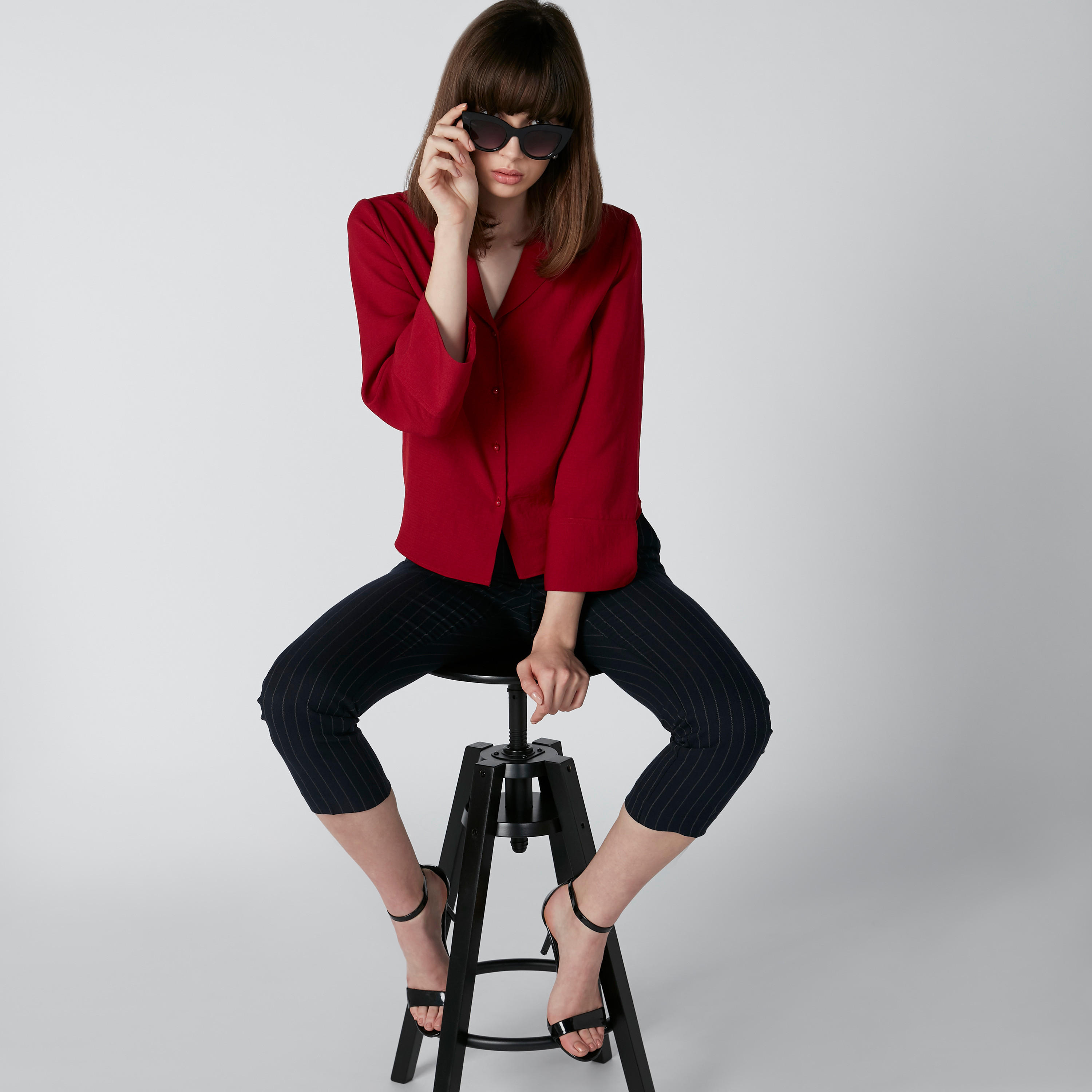 Solid Shirt with Bell Sleeves-women-clothing-shirtsandblouses-shirts-image-2