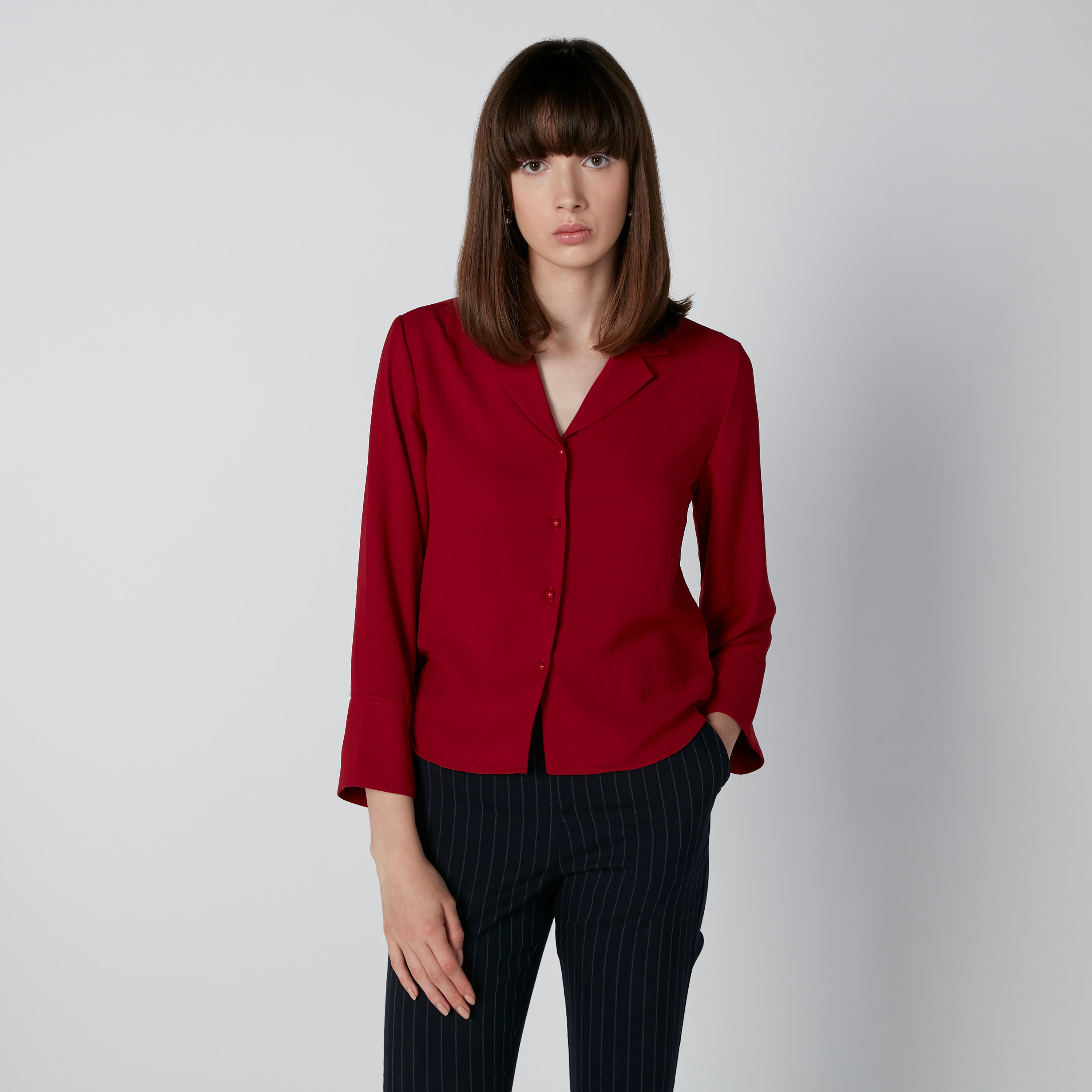 Solid Shirt with Bell Sleeves-women-clothing-shirtsandblouses-shirts-image-4