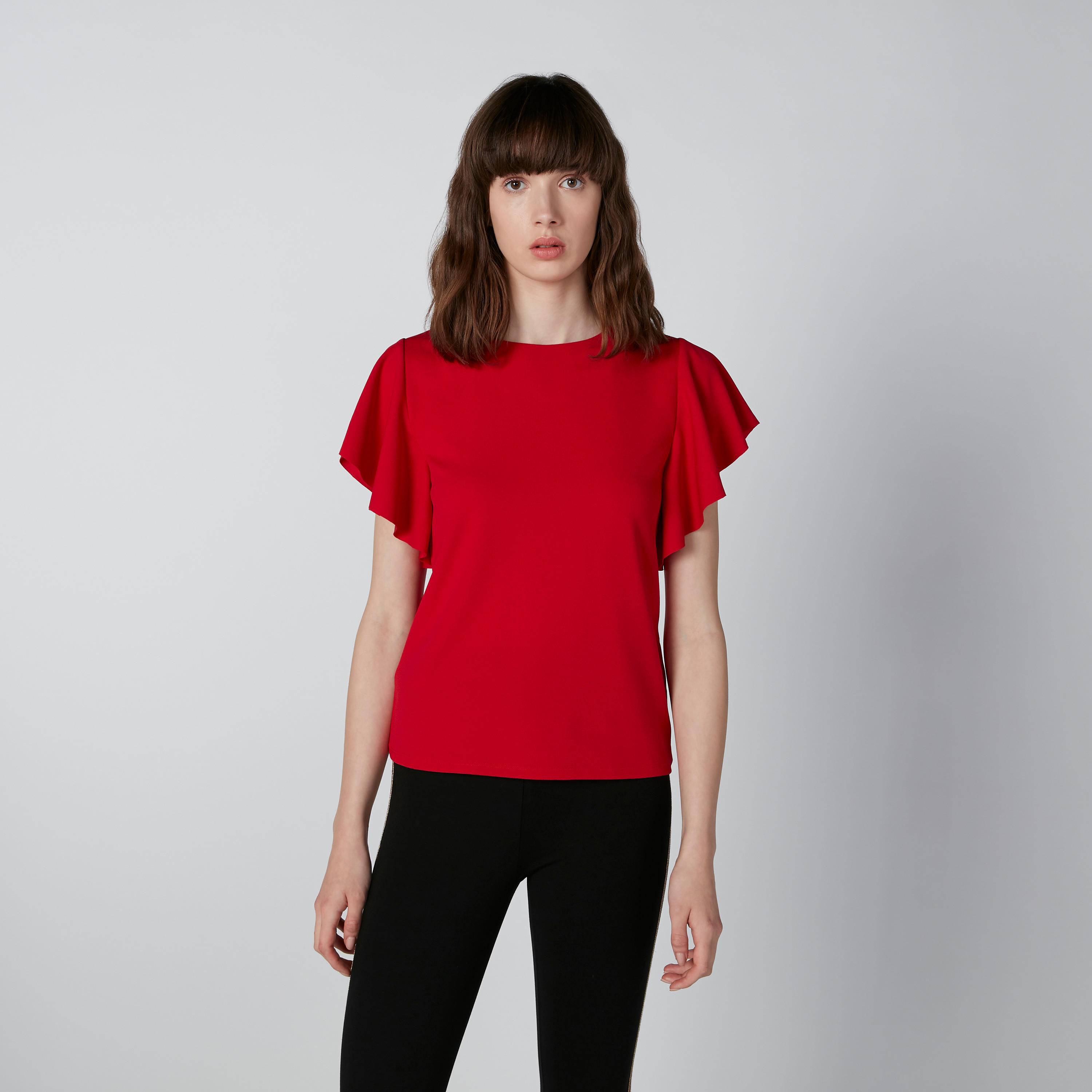 بلوزة مستدامة سادة بأكمام واسعة -women-clothing-shirtsandblouses-blouses-image-2