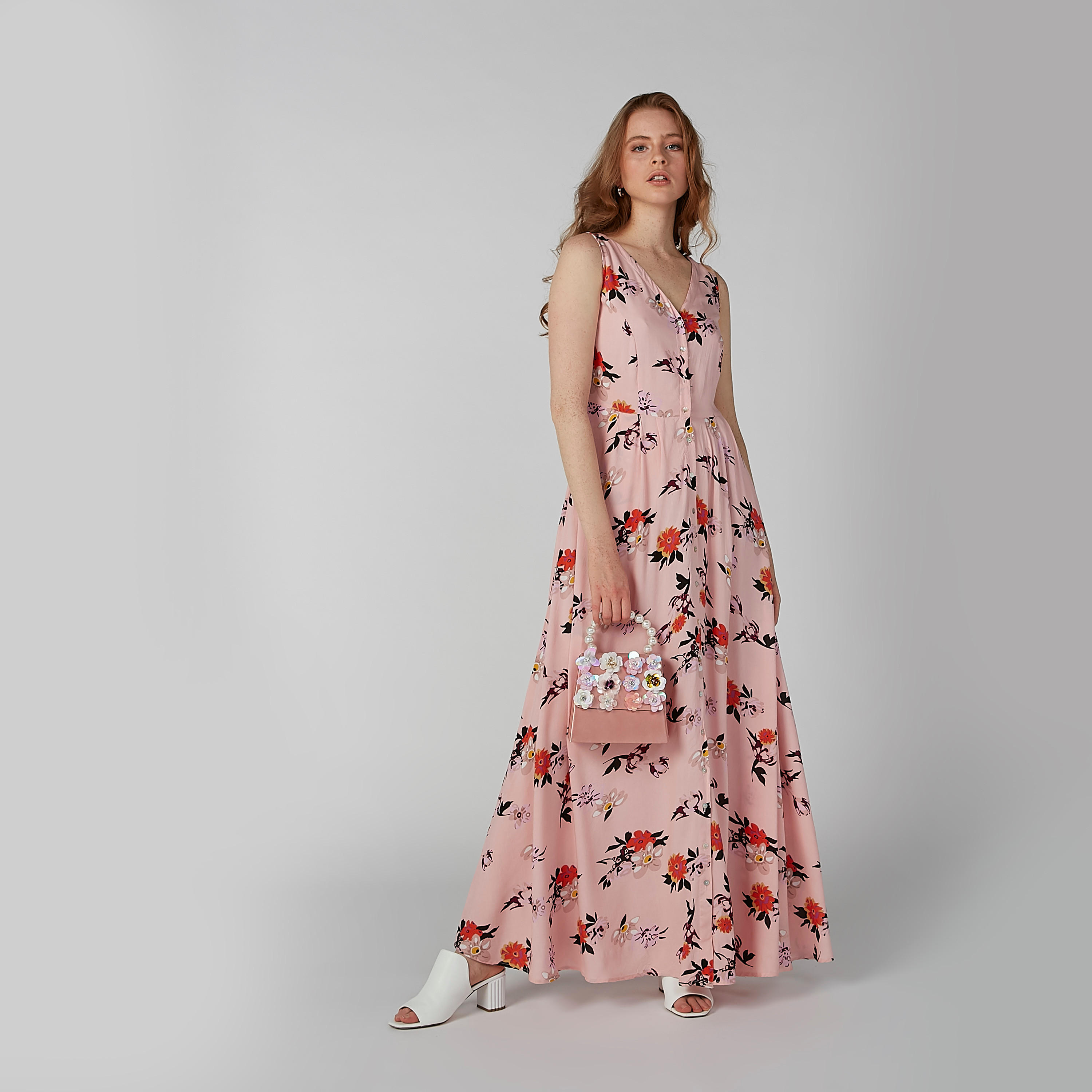 فستان إيه لاين طويل دون أكمام بياقة V وطبعات-women-clothing-dresses-image-1