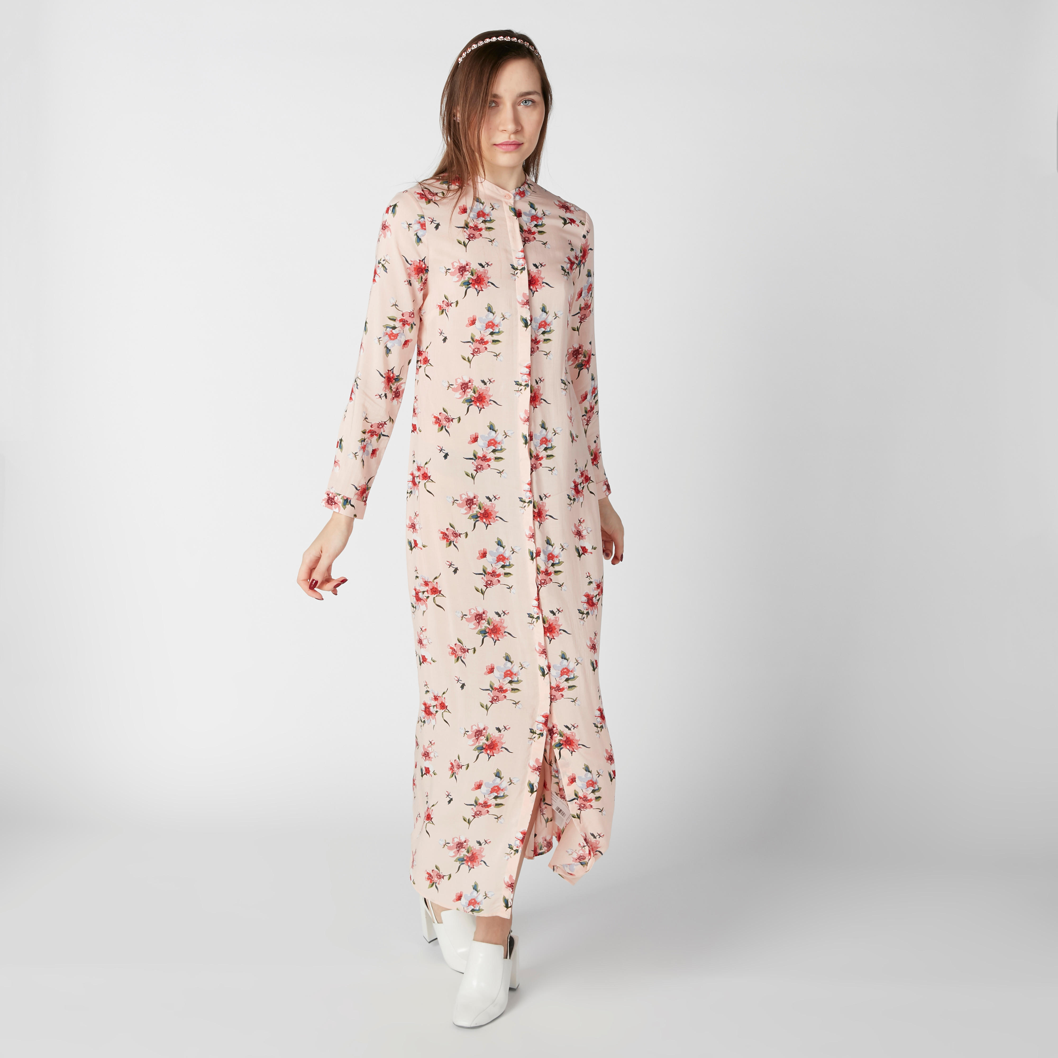 فستان قميص بأكمام طويلة وطبعات زهرية-women-clothing-dresses-image-3