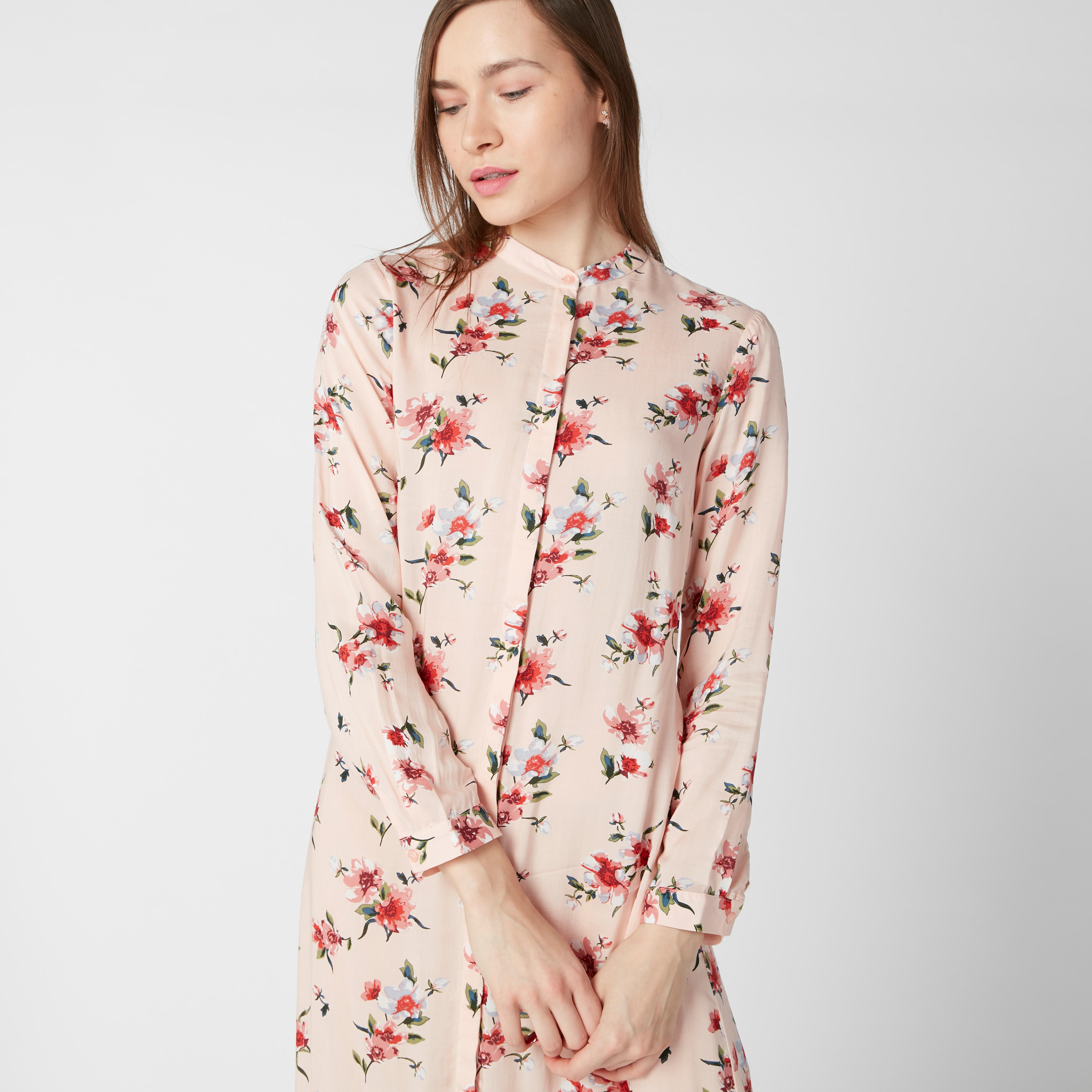 فستان قميص بأكمام طويلة وطبعات زهرية-women-clothing-dresses-image-5