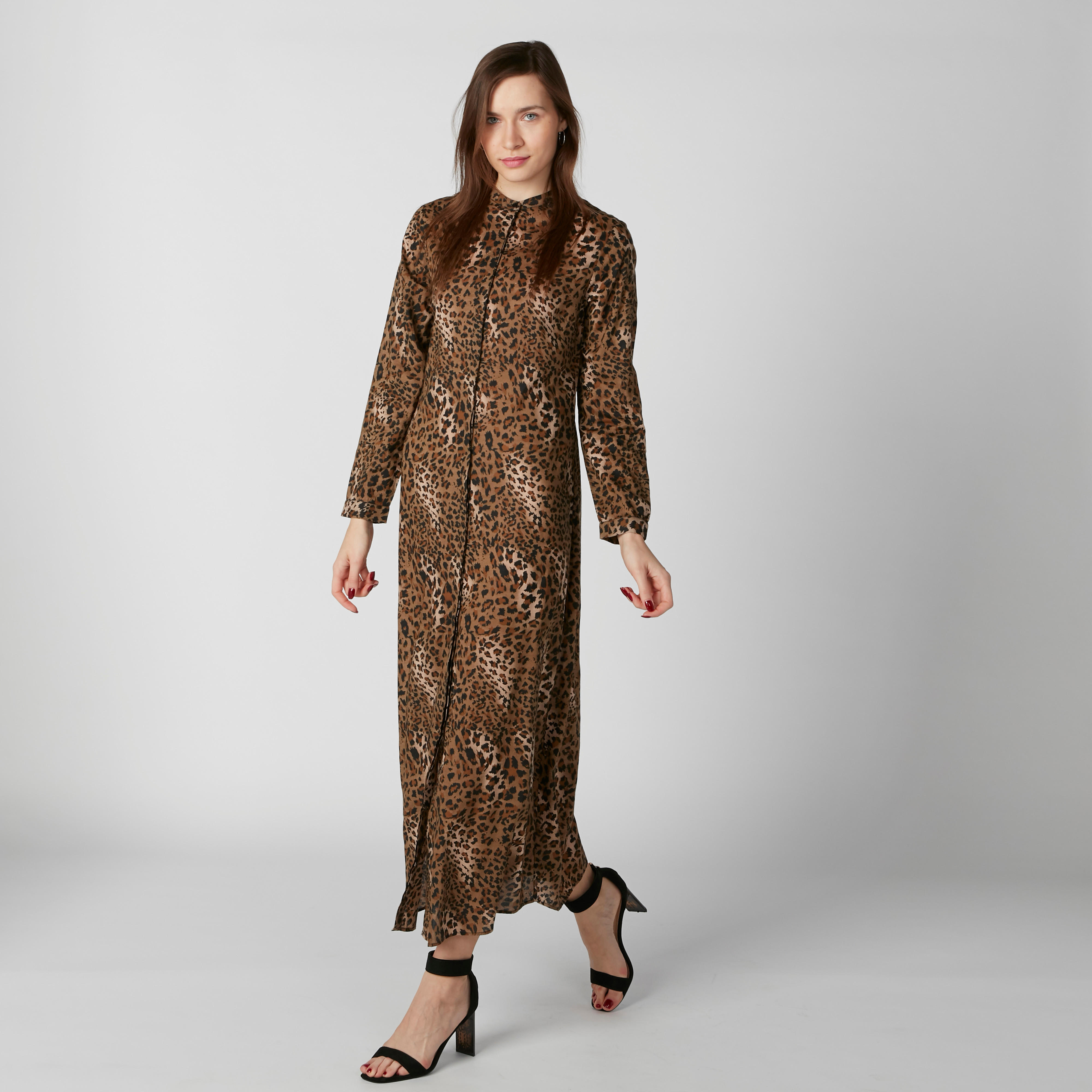 فستان قميص طويل بياقة ماندارين وأكمام طويلة وطبعات-women-clothing-dresses-image-3