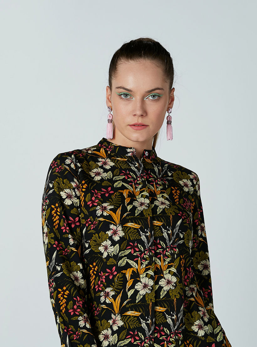 تونيك بياقة ماندارين وأكمام طويلة وطبعات زهرية-women-clothing-shirtsandblouses-blouses-image-3