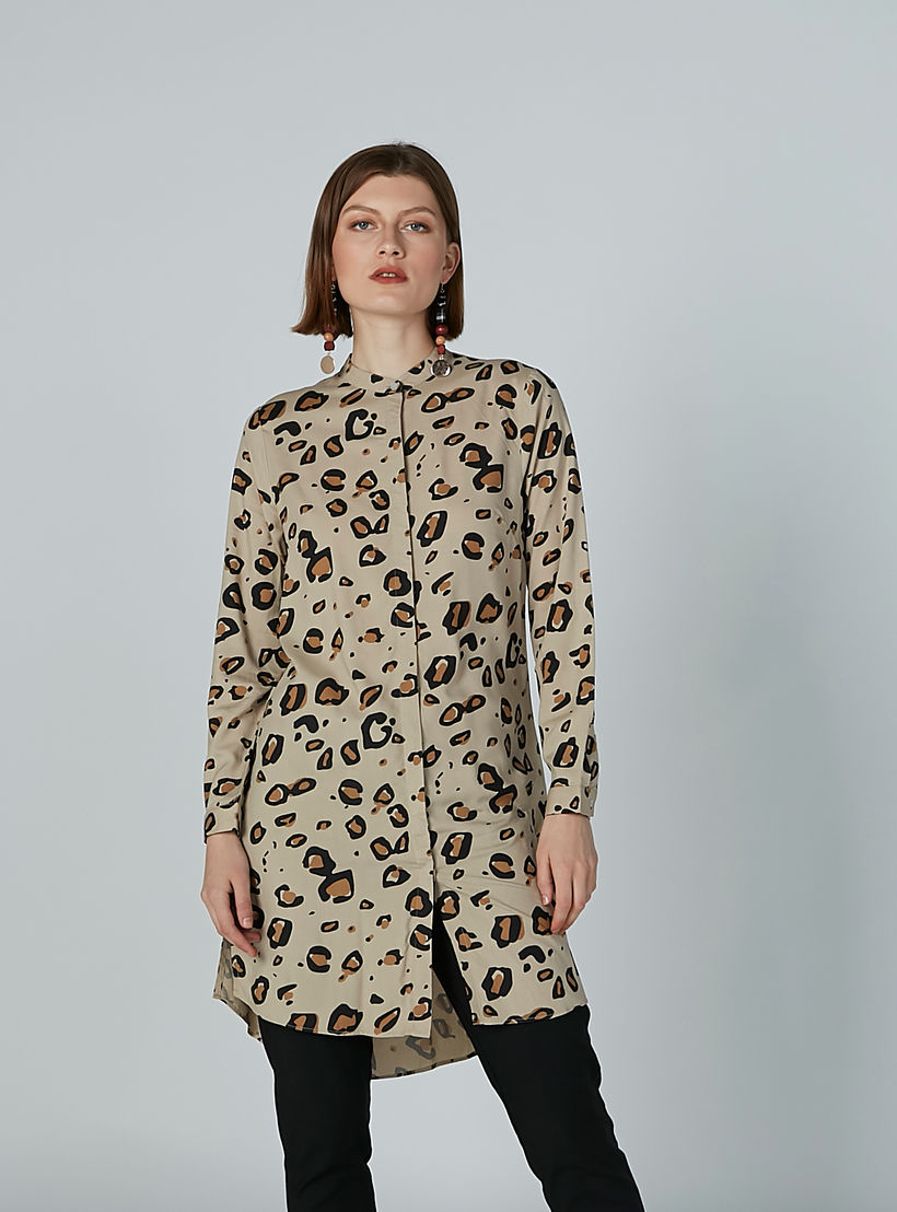 تونيك بياقة ماندارين وأكمام طويلة وطبعات حيوانات-women-clothing-shirtsandblouses-blouses-image-2