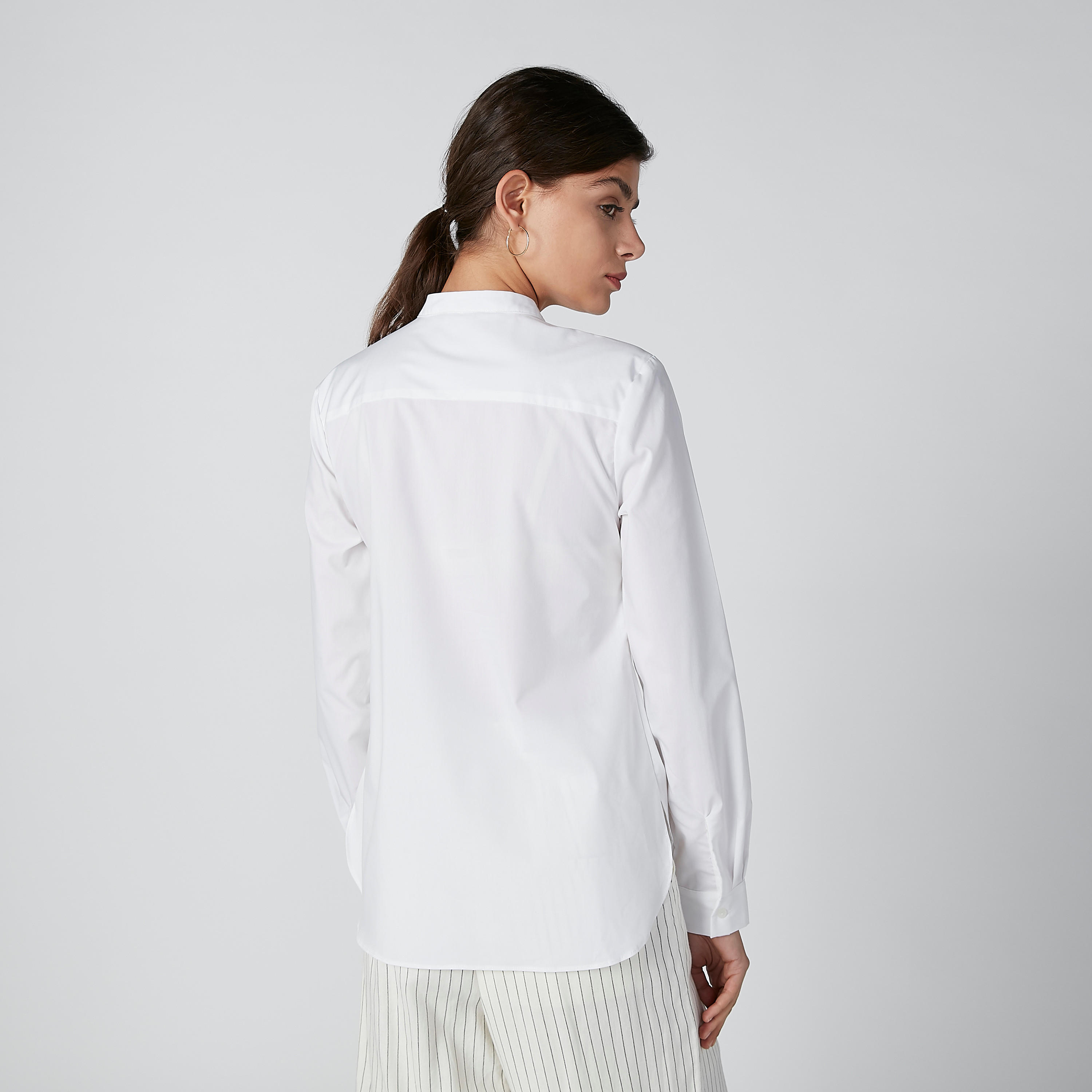 قميص بياقة ماندارين وتفاصيل دانتيل وأكمام طويلة-women-clothing-shirtsandblouses-shirts-image-2