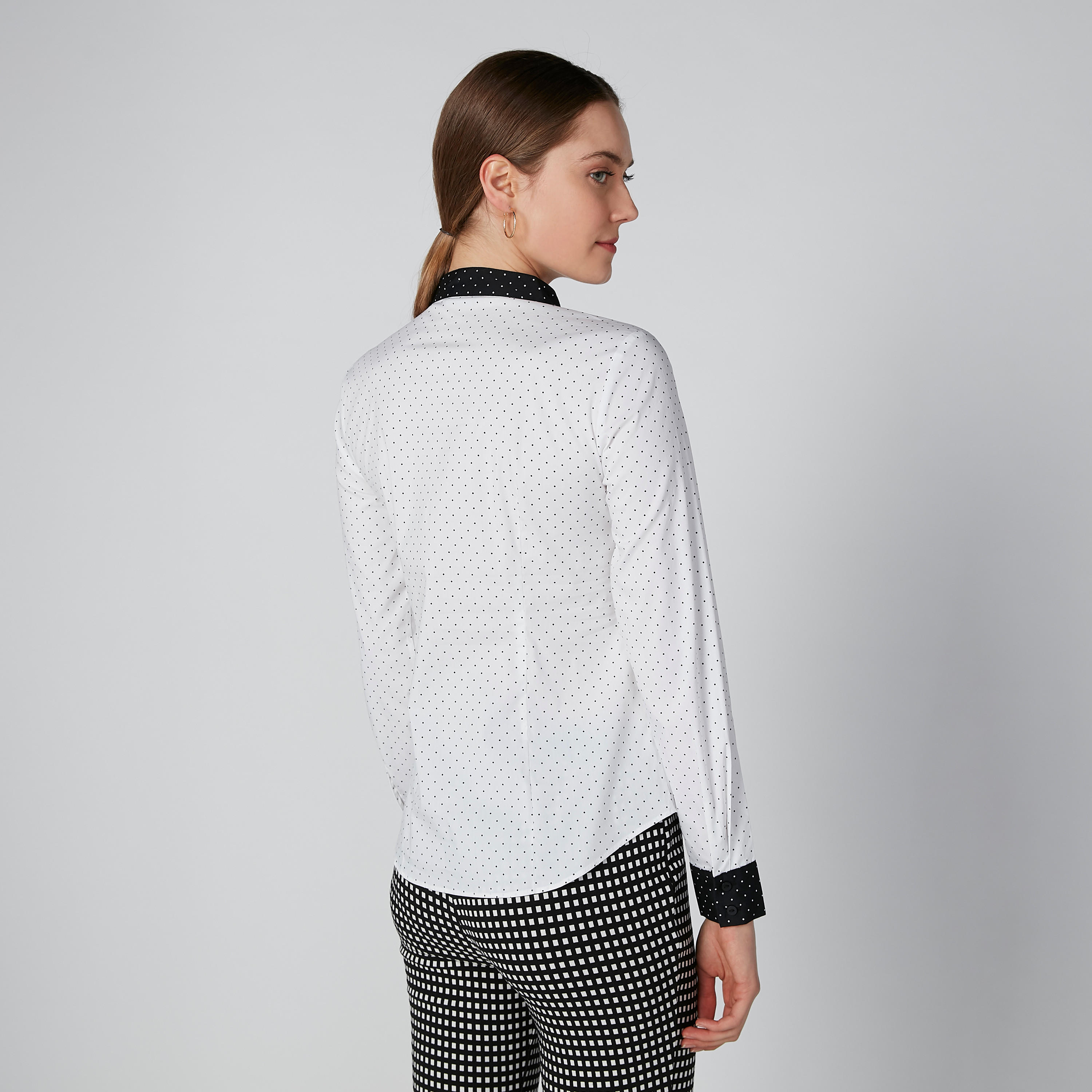 قميص رسمي بياقة ماندارين أكمام طويلة وطبعات منقّطة-women-clothing-shirtsandblouses-shirts-image-2