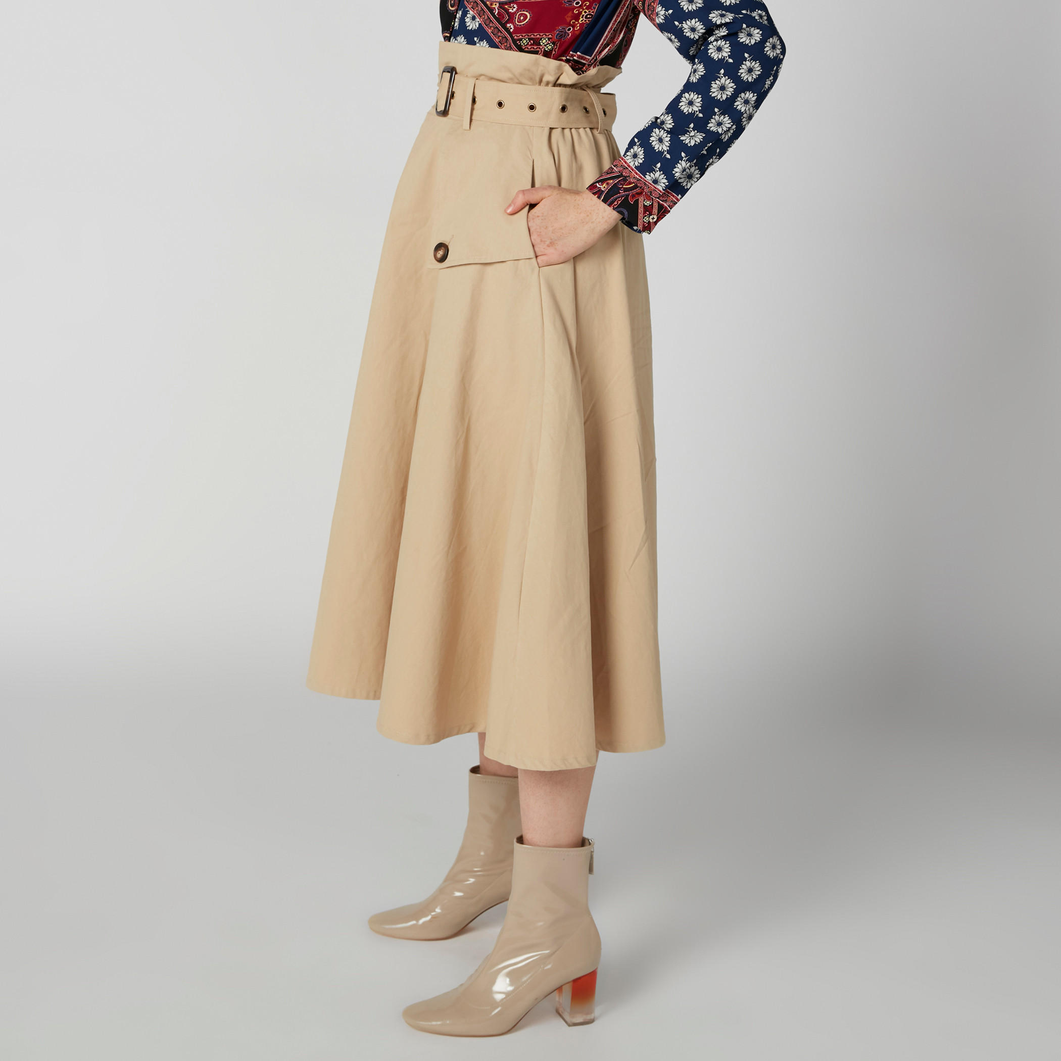 Button and Pocket Detail Midi Skirt-women-clothing-bottoms-skirts-image-3