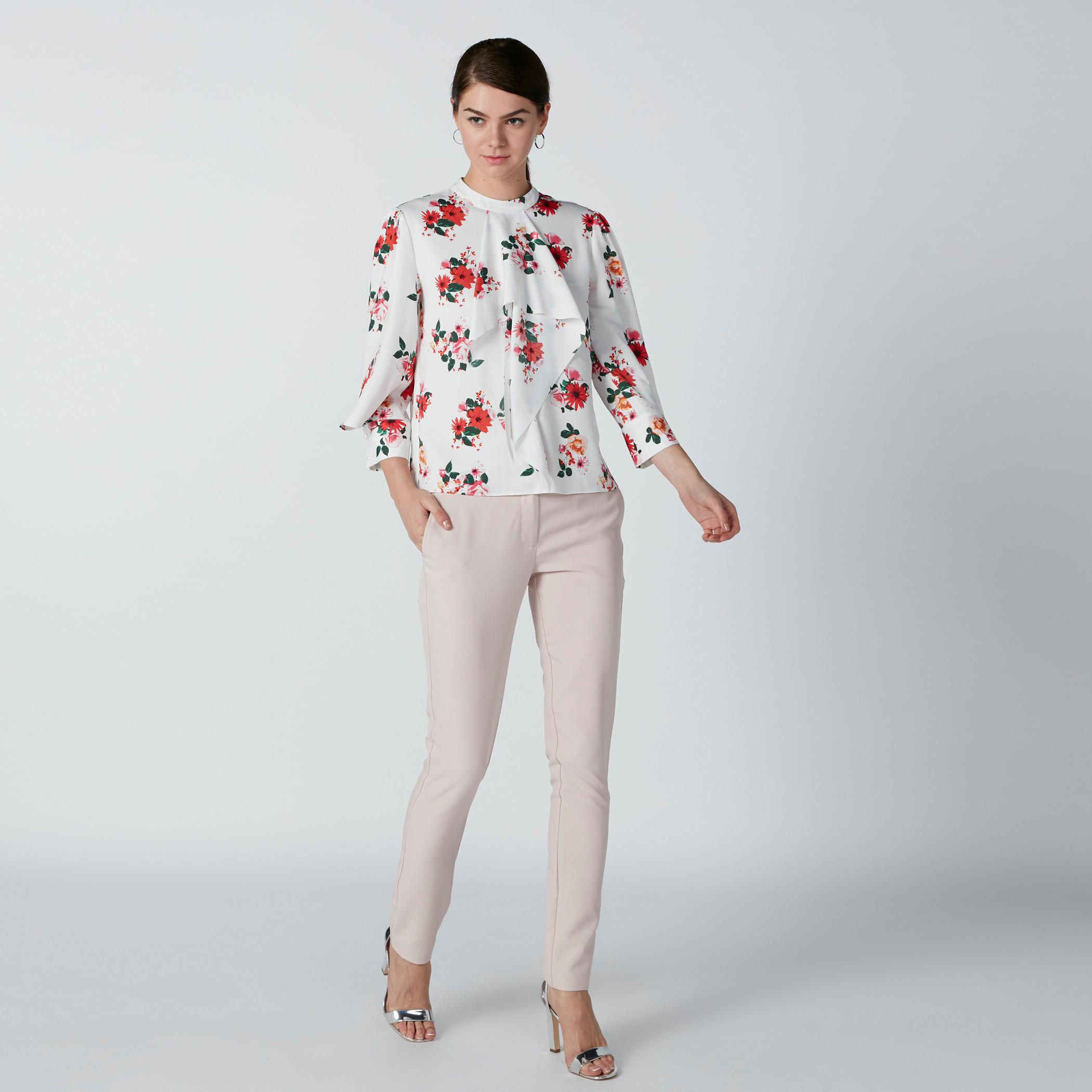 بلوزة بياقة ماندارين وتفاصيل كشكش وطبعات أزهار-women-clothing-shirtsandblouses-blouses-image-3