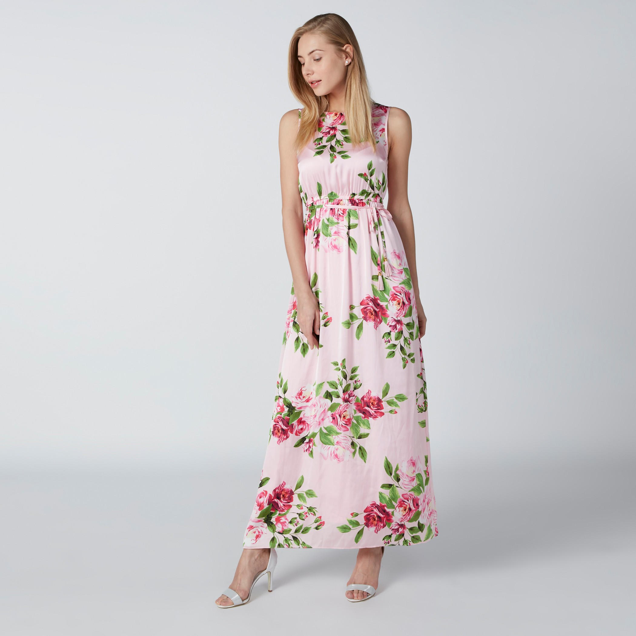 فستان إيه لاين طويل دون أكمام بأربطة وطبعات-women-clothing-dresses-image-3
