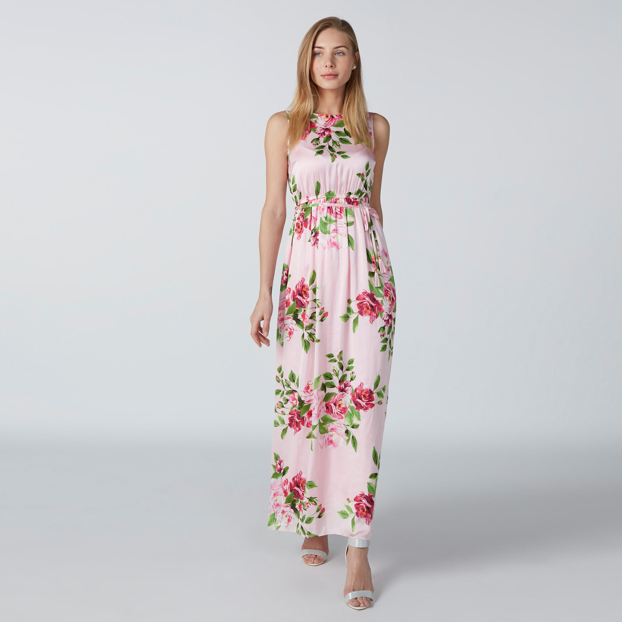 فستان إيه لاين طويل دون أكمام بأربطة وطبعات-women-clothing-dresses-image-4