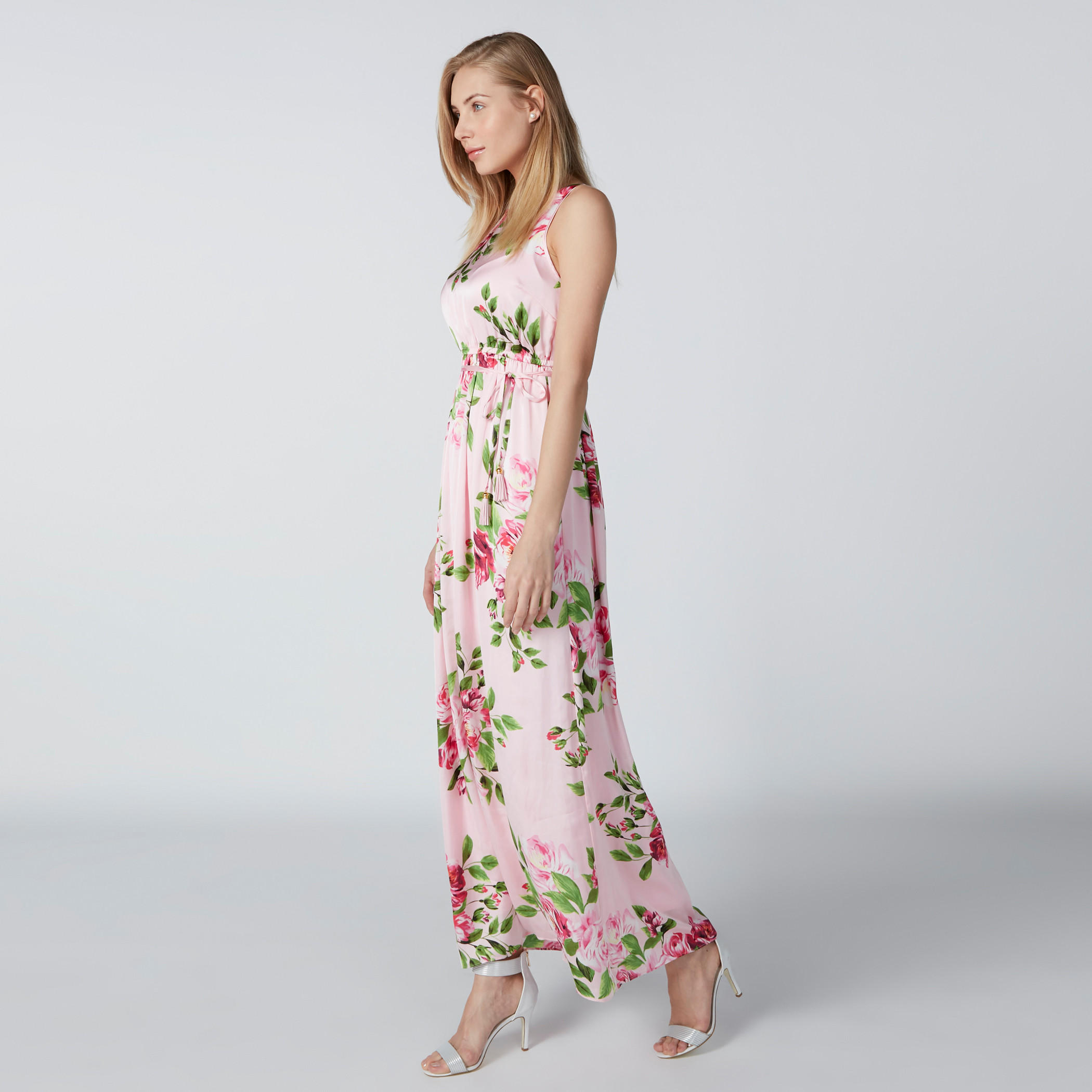 فستان إيه لاين طويل دون أكمام بأربطة وطبعات-women-clothing-dresses-image-5