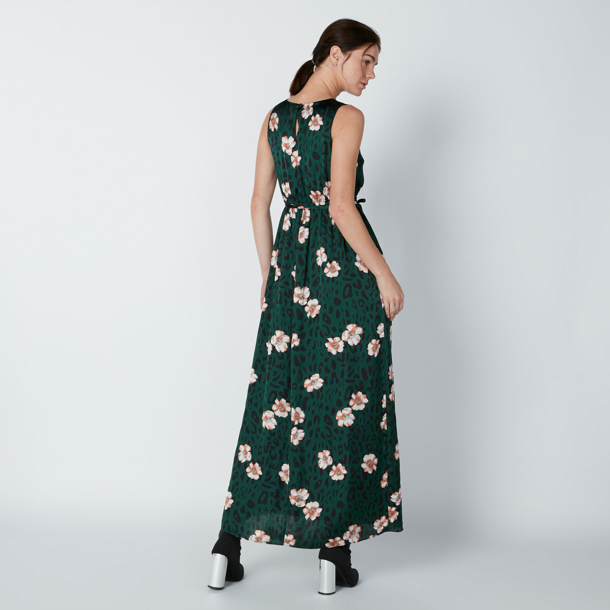 فستان إيه لاين طويل دون أكمام بأربطة وطبعات-women-clothing-dresses-image-2