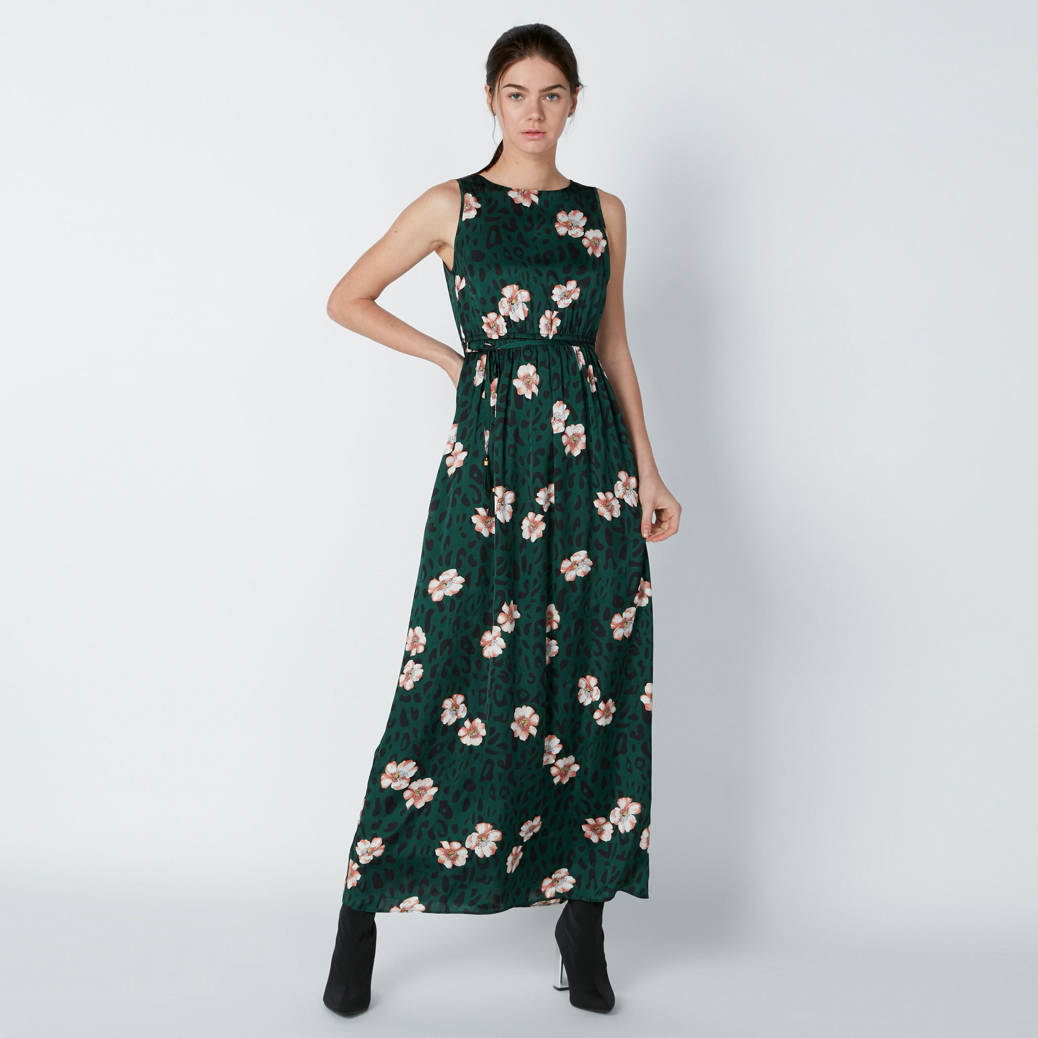 فستان إيه لاين طويل دون أكمام بأربطة وطبعات-women-clothing-dresses-image-3