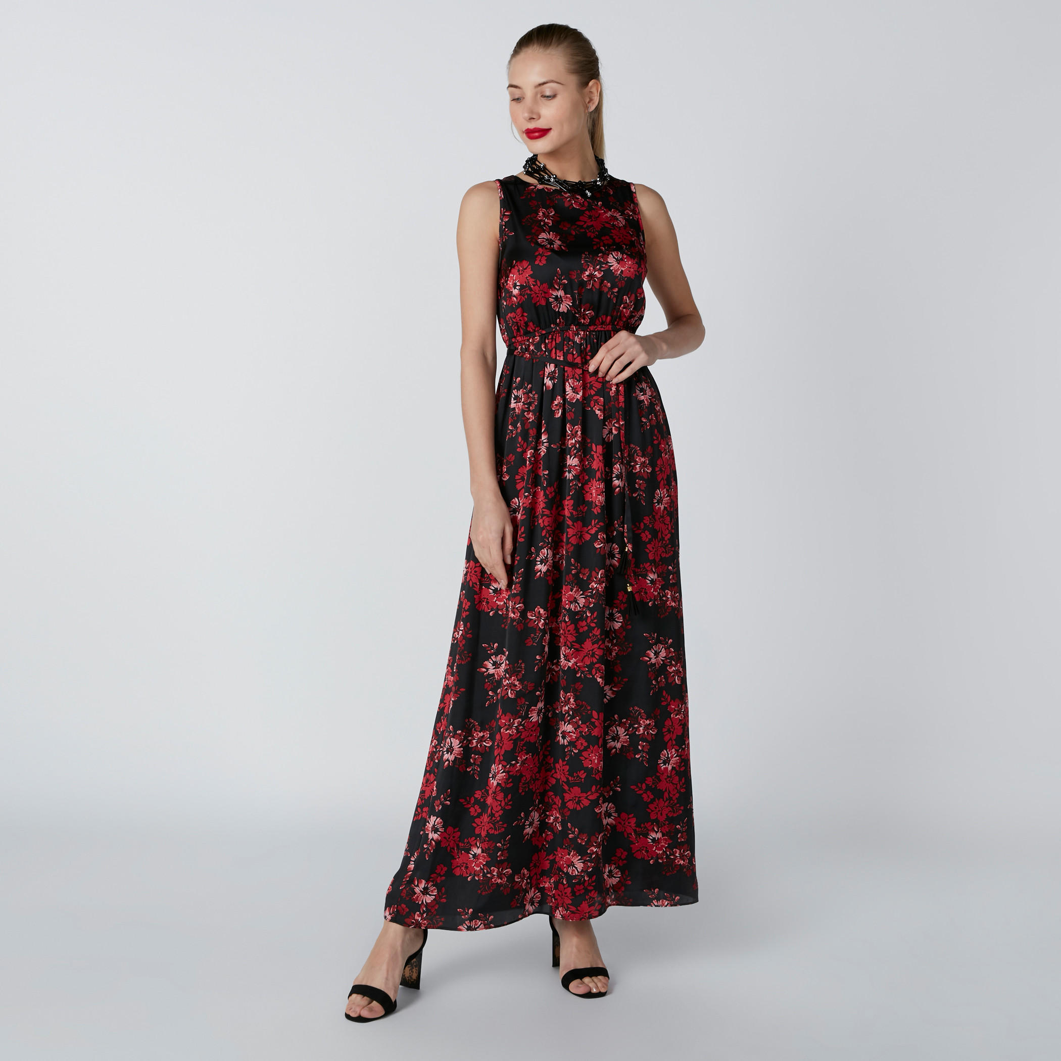 فستان طويل دون أكمام بأربطة وطبعات أزهار-women-clothing-dresses-image-4