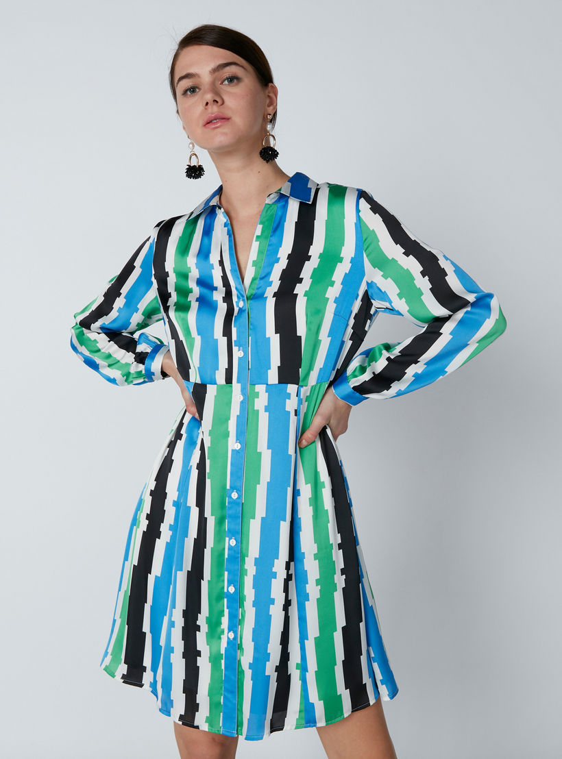فستان قميص مقلّم متوسط الطول بأكمام طويلة-women-clothing-dresses-image-3