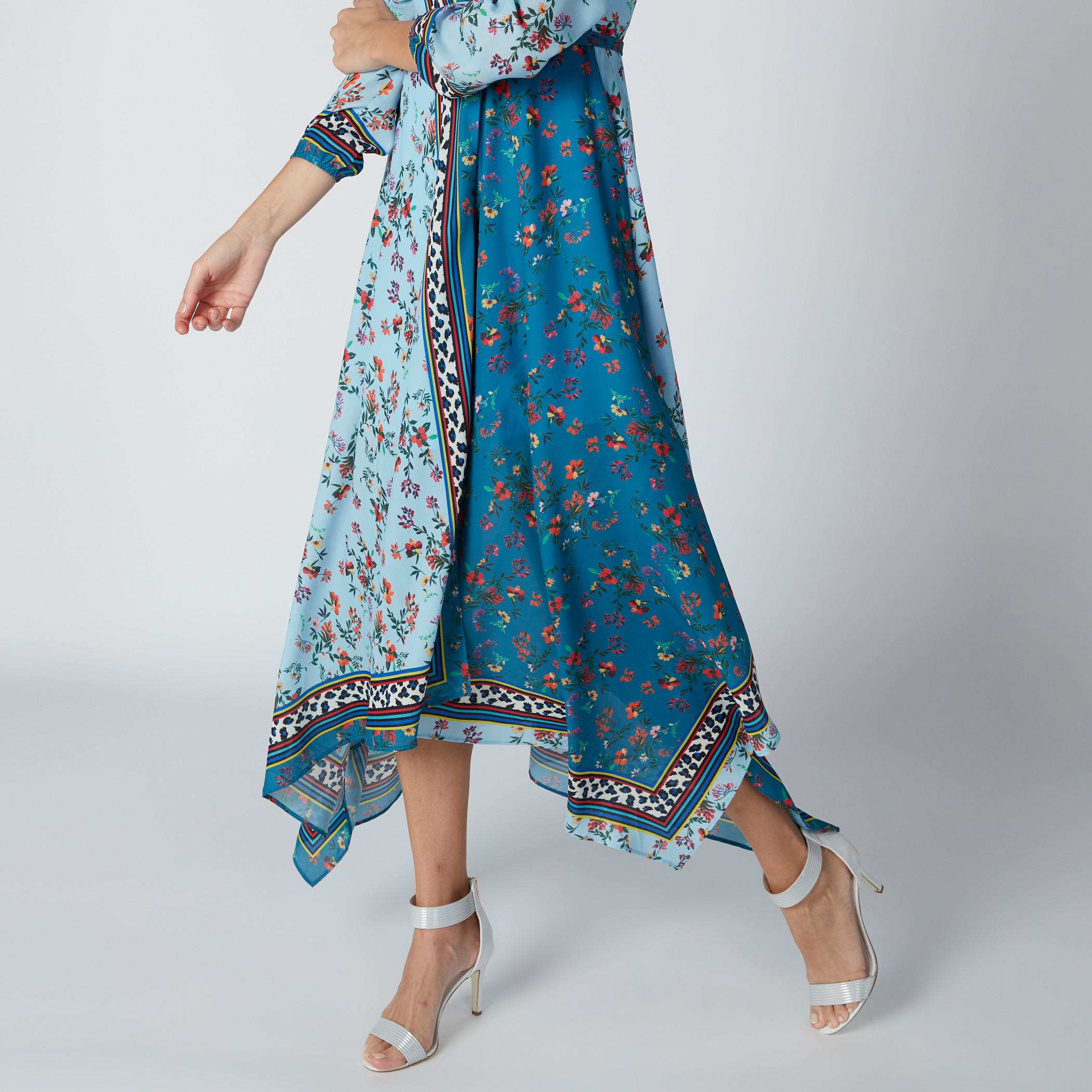 فستان بأكمام 3/4 وحوّاف غير مستوية وطبعات أزهار-women-clothing-dresses-image-5